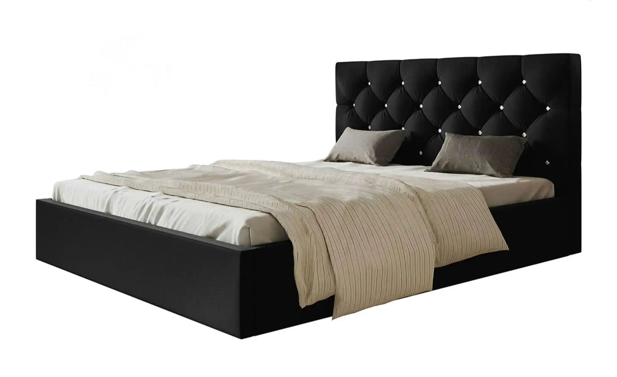 Polsterbett mit Stauraum Southam ¦ schwarz ¦ Maße (cm): B: 148 H: 90 Betten günstig online kaufen