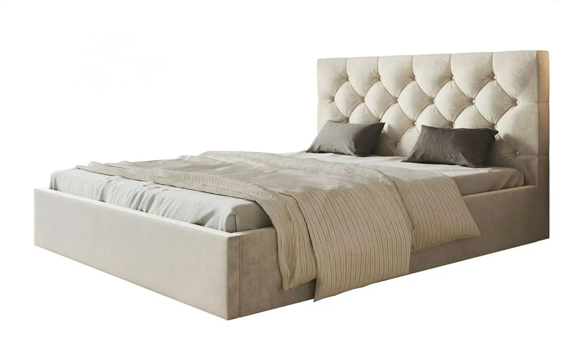 Polsterbett mit Stauraum Southam ¦ beige ¦ Maße (cm): B: 168 H: 90 Betten > günstig online kaufen