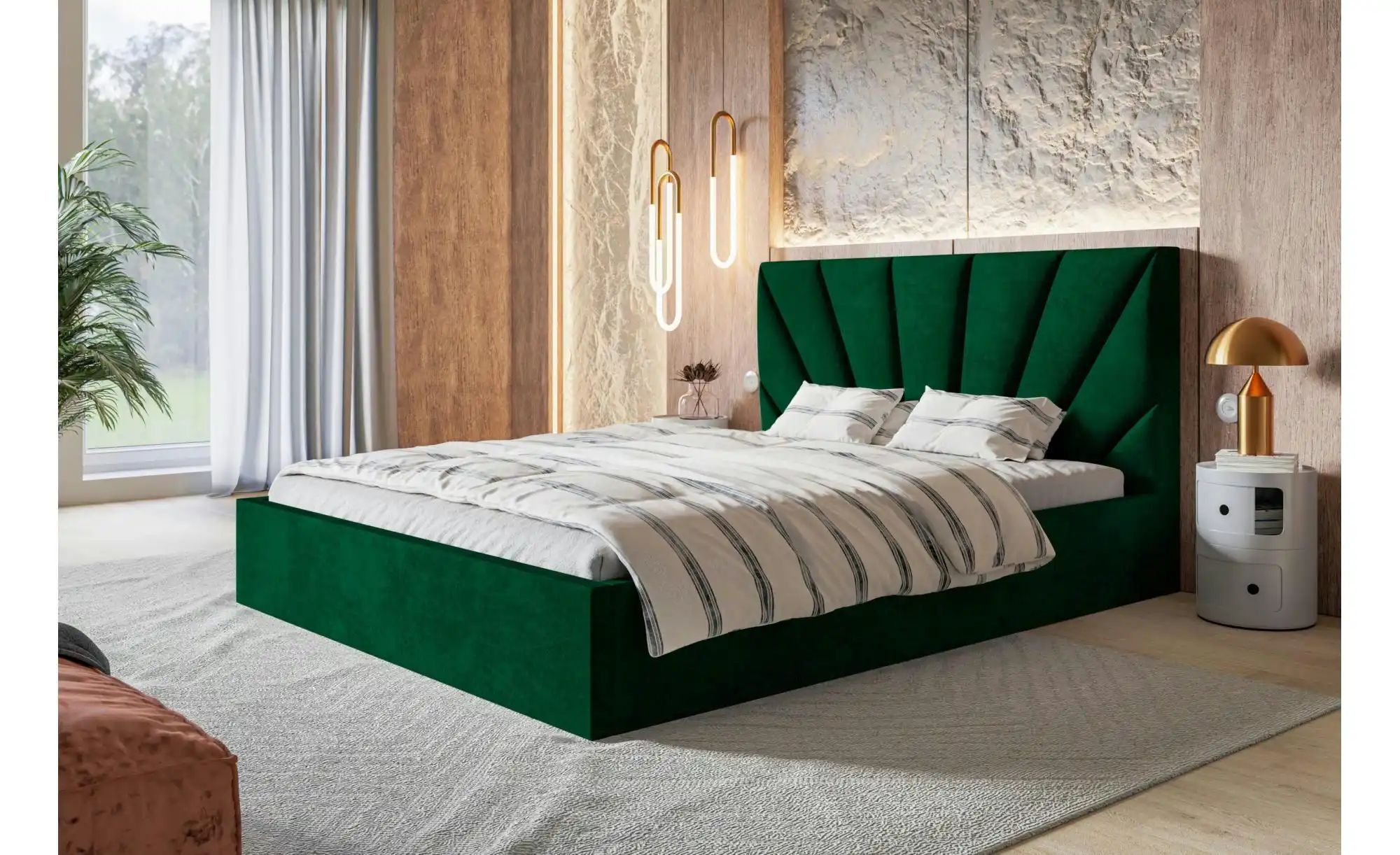 Polsterbett mit Stauraum Sleaford ¦ grün ¦ Maße (cm): B: 188 H: 90 Betten > günstig online kaufen