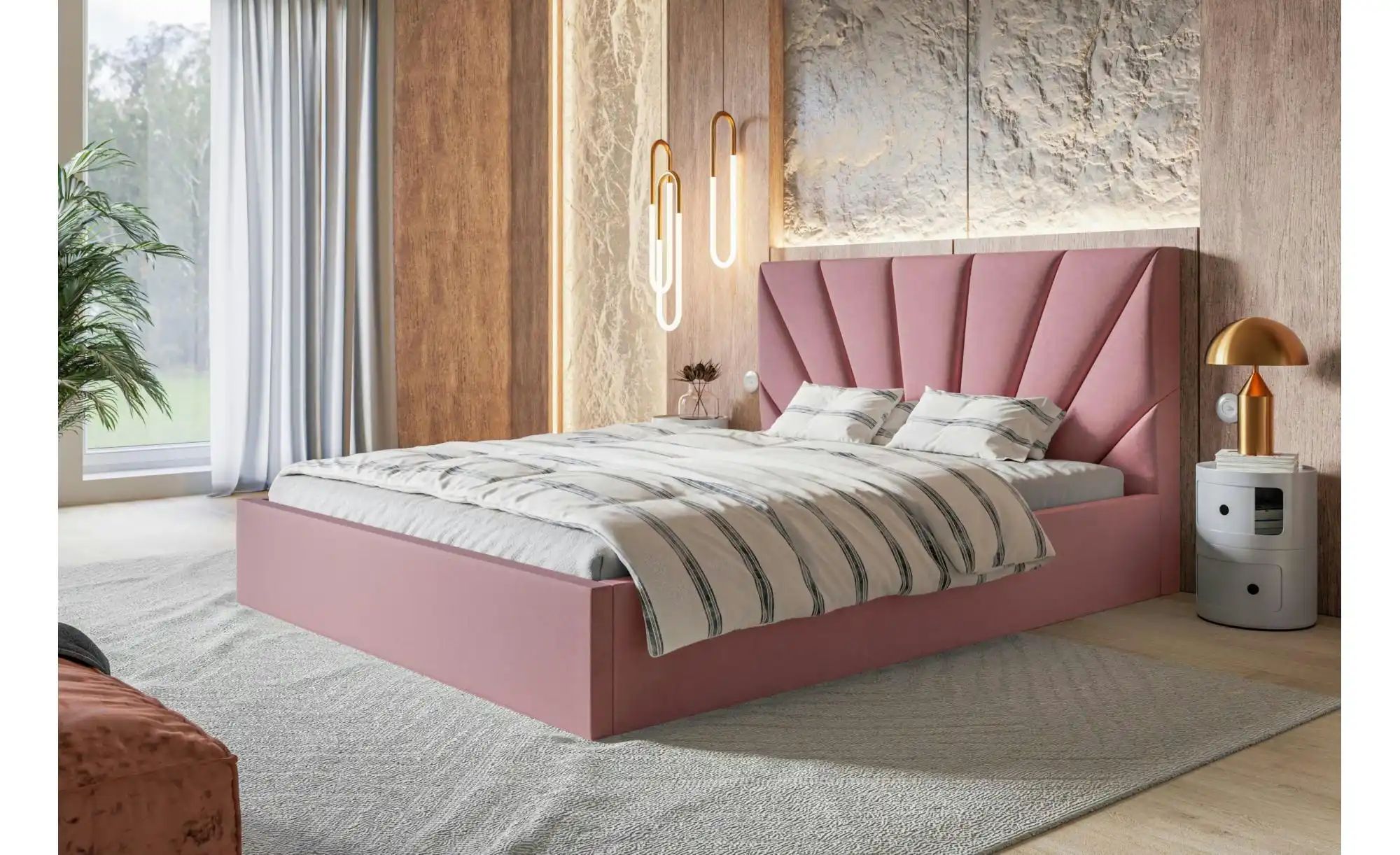 Polsterbett mit Stauraum Sleaford ¦ rosa/pink ¦ Maße (cm): B: 148 H: 90 Bet günstig online kaufen