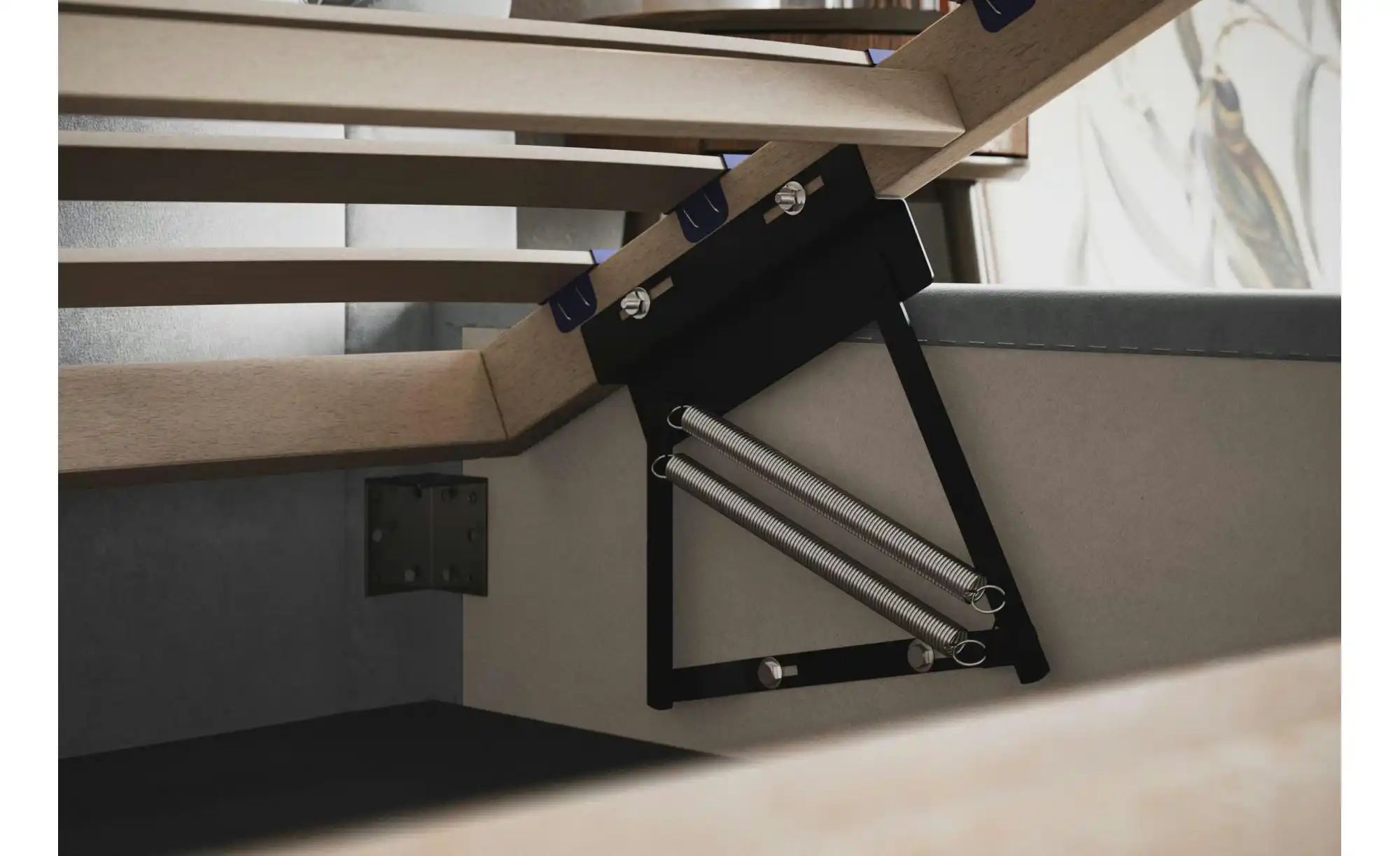 Thumbnail - Polsterbett mit Stauraum Southam ¦ schwarz ¦ Maße (cm): B: 128 H: 90 Betten > Polsterbetten - Höffner