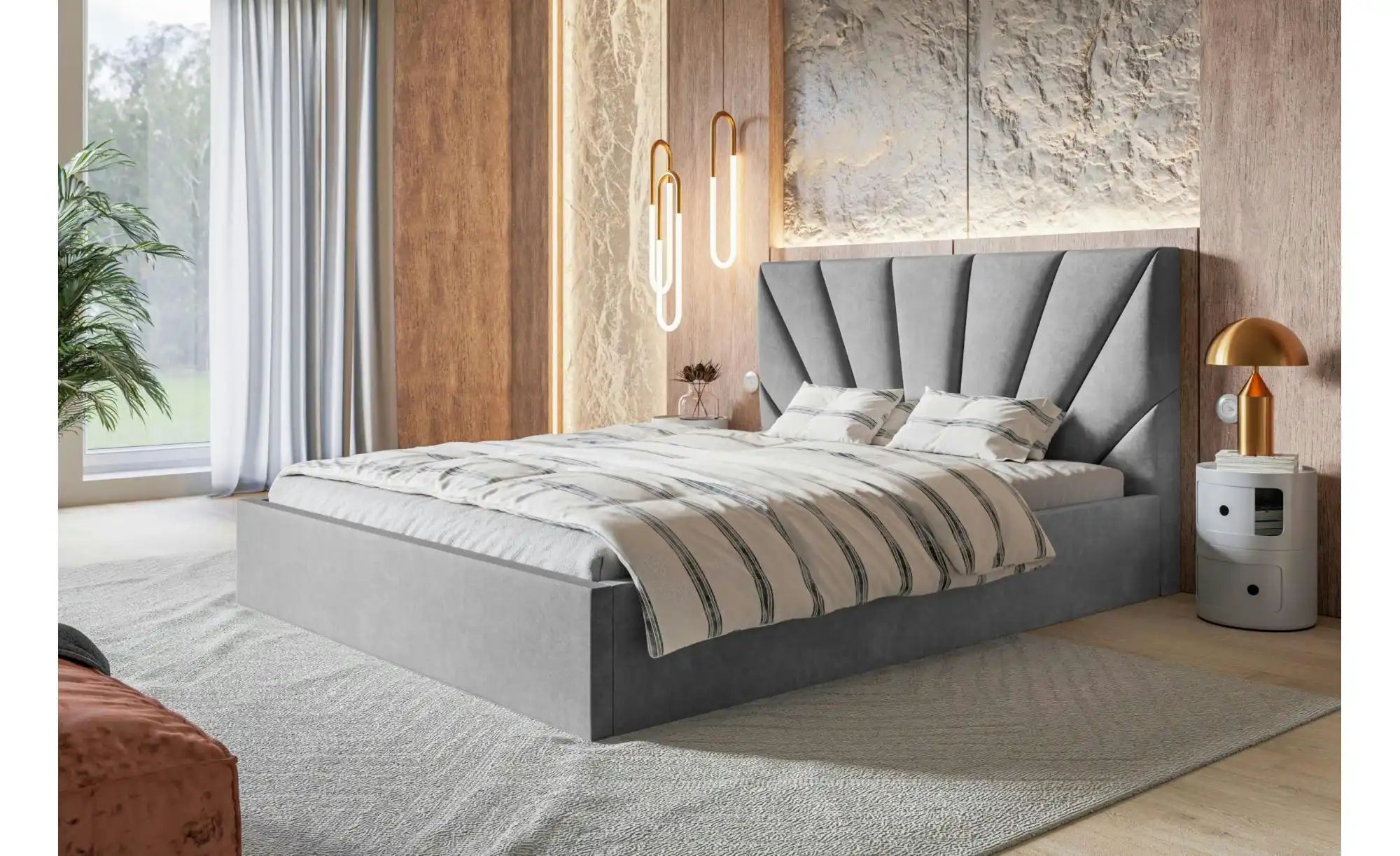 Polsterbett mit Stauraum Sleaford ¦ grau ¦ Maße (cm): B: 148 H: 90 Betten > günstig online kaufen