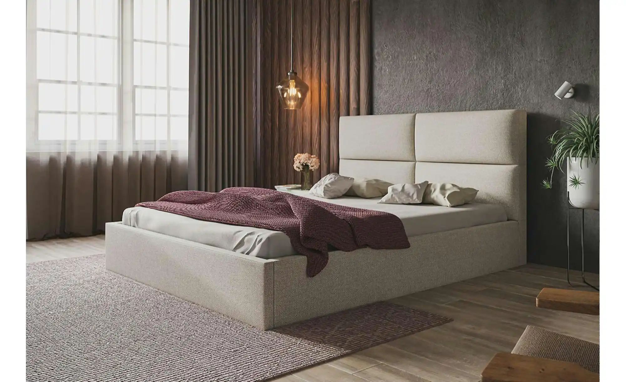 Polsterbett mit Stauraum Slimford ¦ beige ¦ Maße (cm): B: 168 H: 90 Betten günstig online kaufen