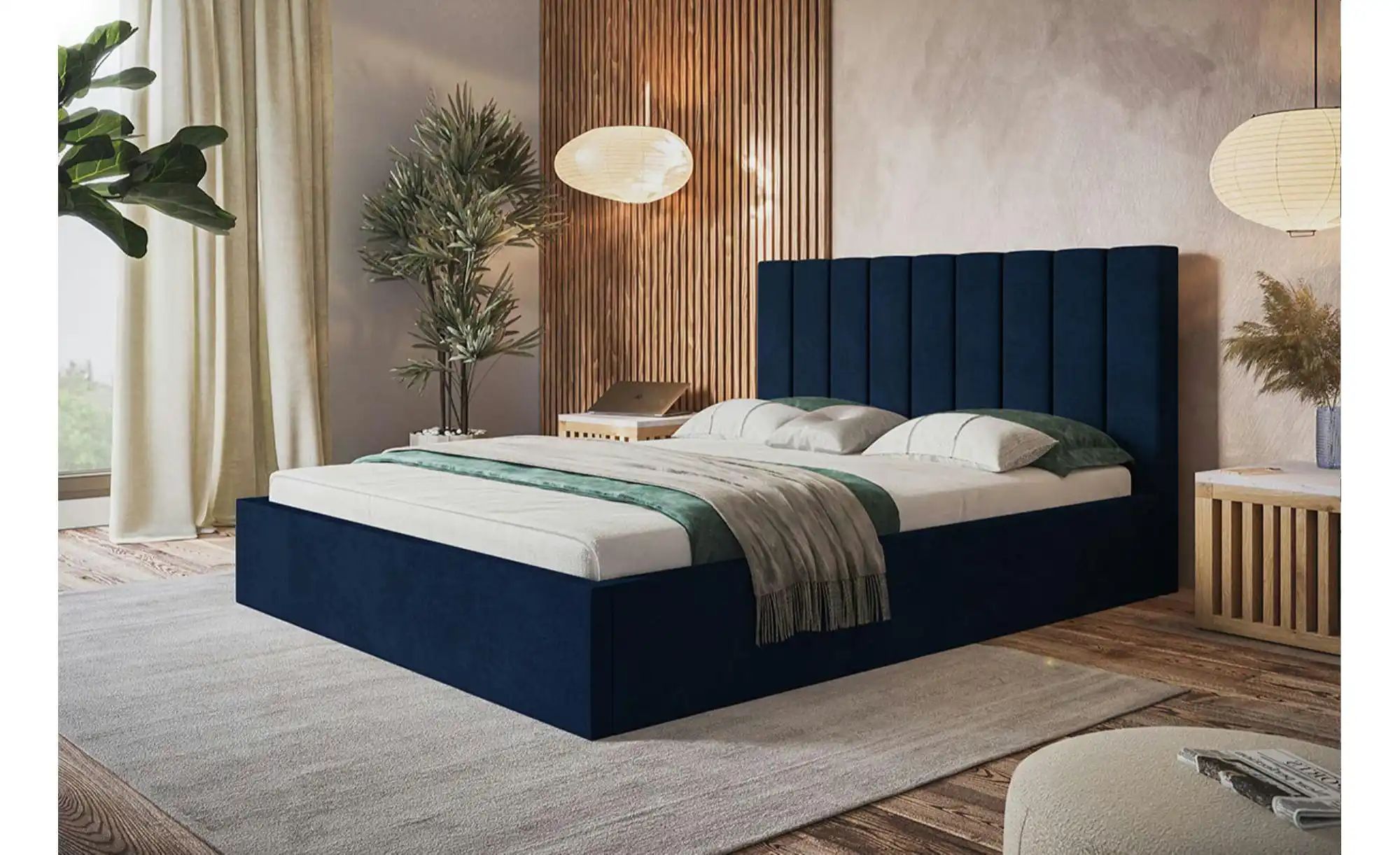 Polsterbett mit Stauraum Selaris ¦ blau ¦ Maße (cm): B: 128 H: 90 Betten > günstig online kaufen