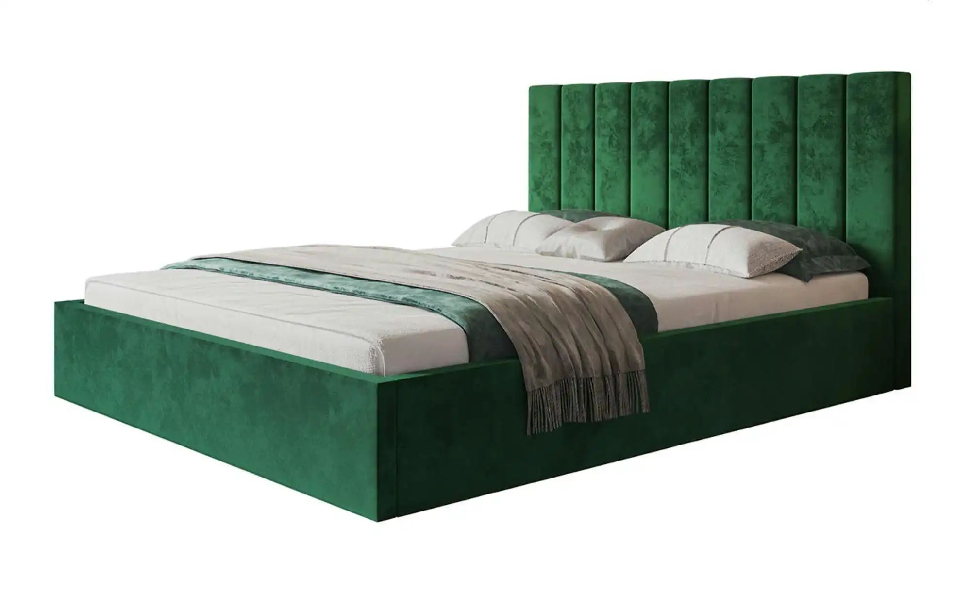 Polsterbett mit Stauraum Selaris ¦ grün ¦ Maße (cm): B: 148 H: 90 Betten > günstig online kaufen