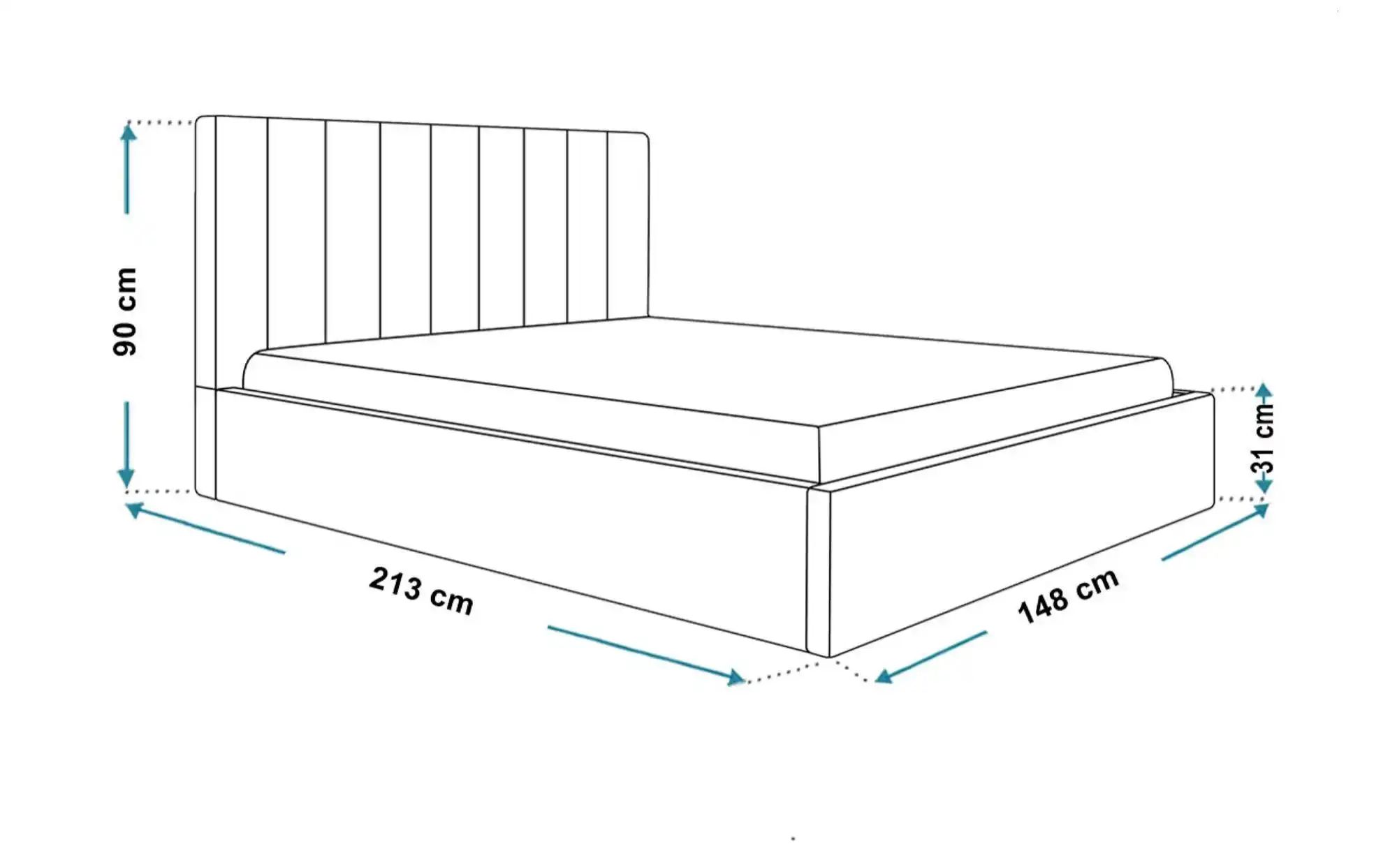 Polsterbett mit Stauraum Selaris ¦ grün ¦ Maße (cm): B: 148 H: 90 Betten > günstig online kaufen