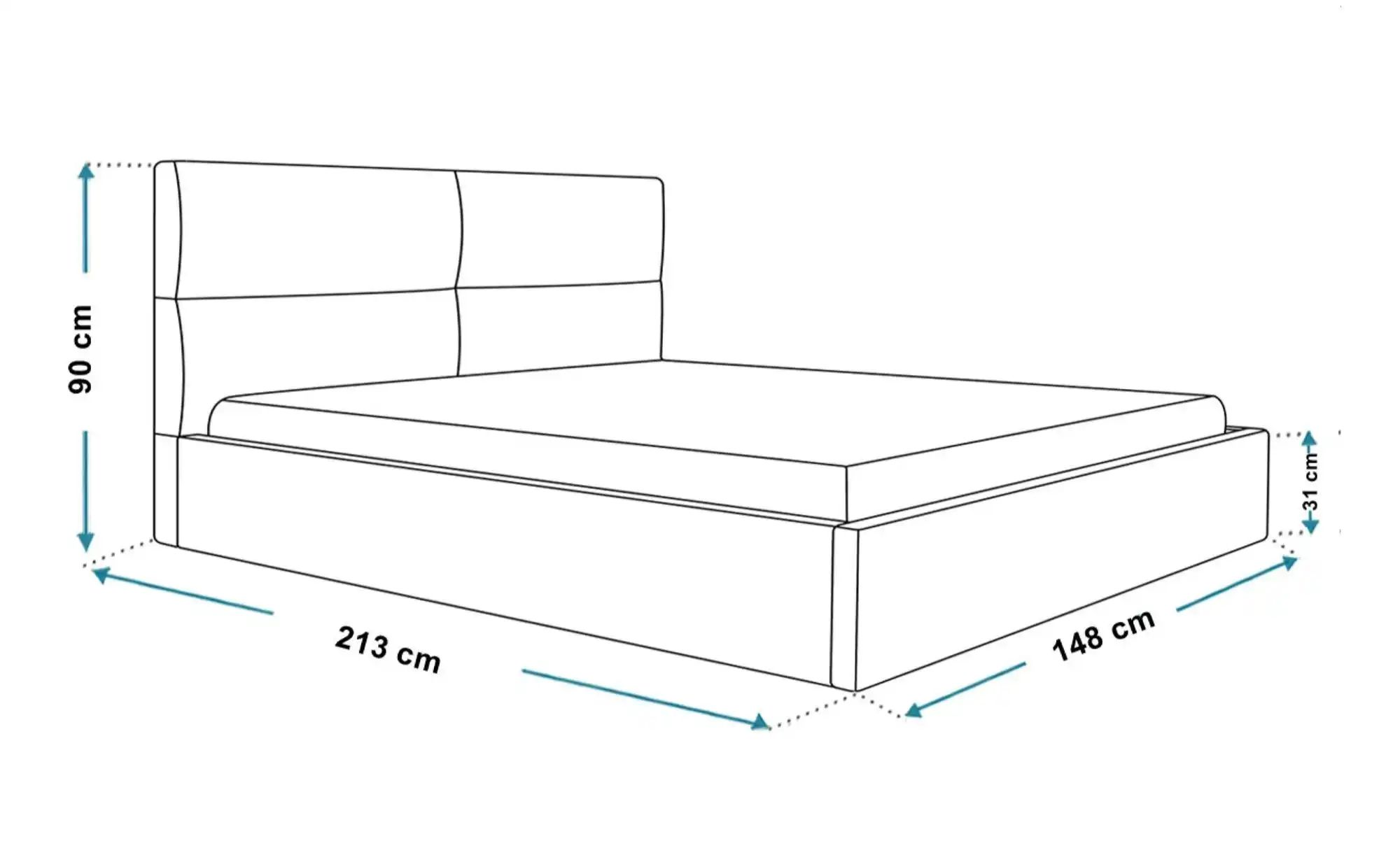 Thumbnail - Polsterbett mit Stauraum Slimford ¦ weiß ¦ Maße (cm): B: 148 H: 90 Betten > Polsterbetten - Höffner