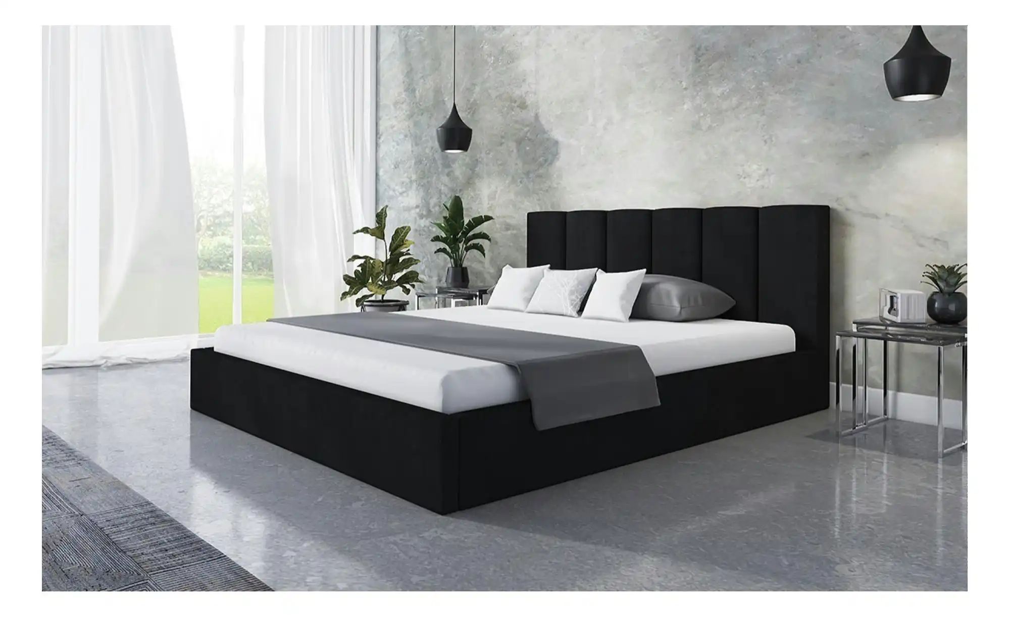 Polsterbett mit Stauraum Slindon ¦ schwarz ¦ Maße (cm): B: 188 H: 90 Betten günstig online kaufen