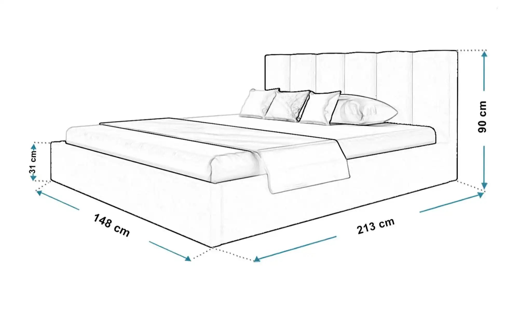 Polsterbett mit Stauraum Slindon ¦ weiß ¦ Maße (cm): B: 148 H: 90 Betten > günstig online kaufen