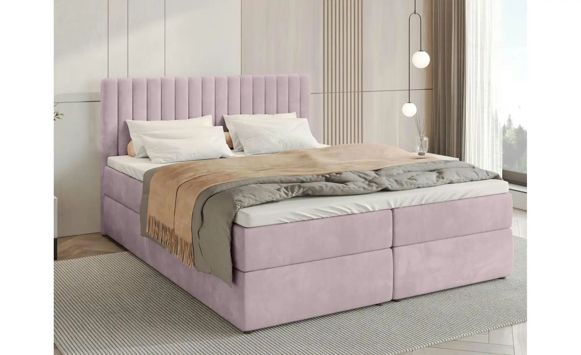 Thumbnail - Boxbett mit Bettkasten und Topper Drayton ¦ rosa/pink ¦ Maße (cm): B: 160 H: 102 Betten > Polsterbetten - Höffner