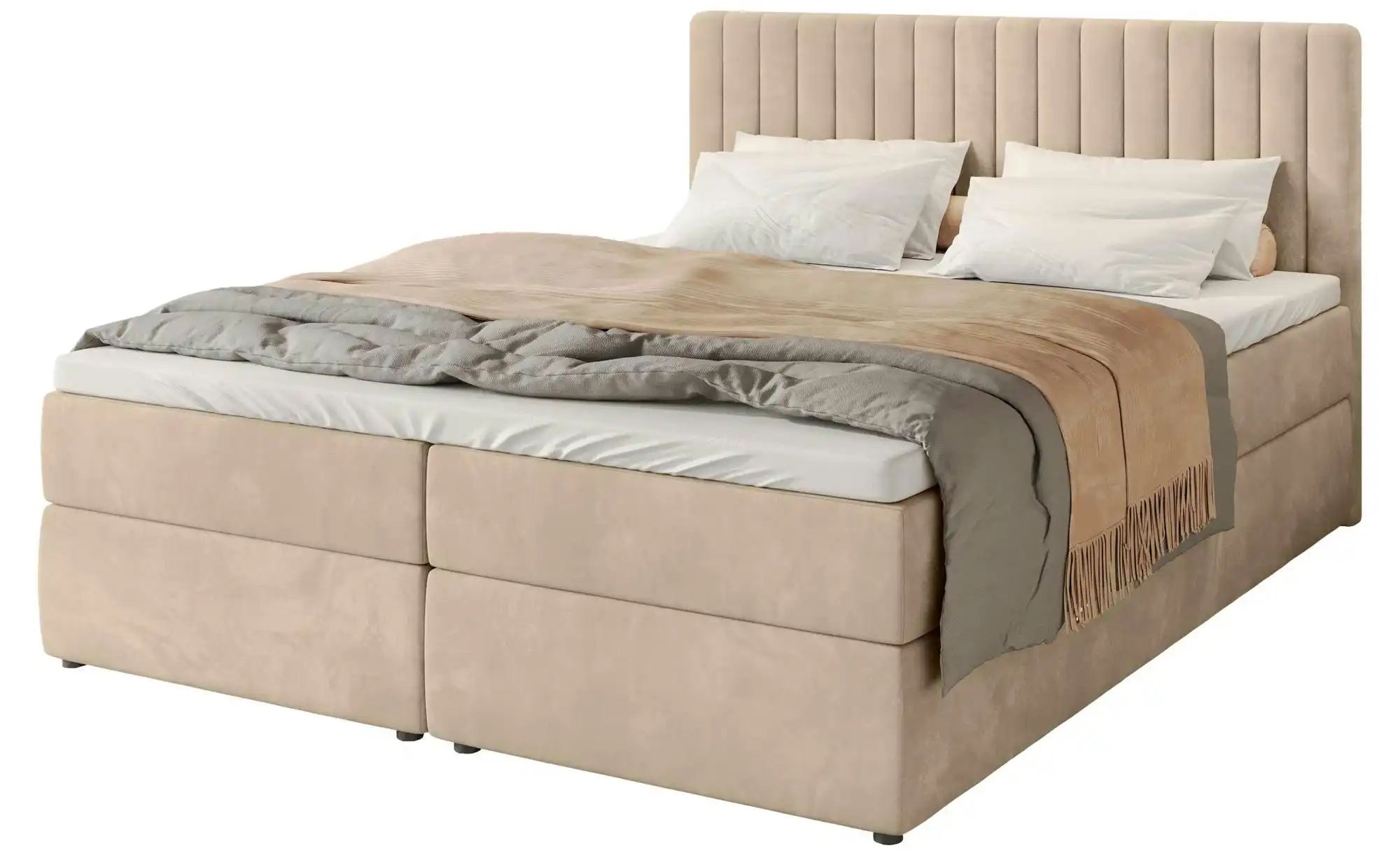 Boxbett mit Bettkasten und Topper Drayton ¦ beige ¦ Maße (cm): B: 160 H: 10 günstig online kaufen