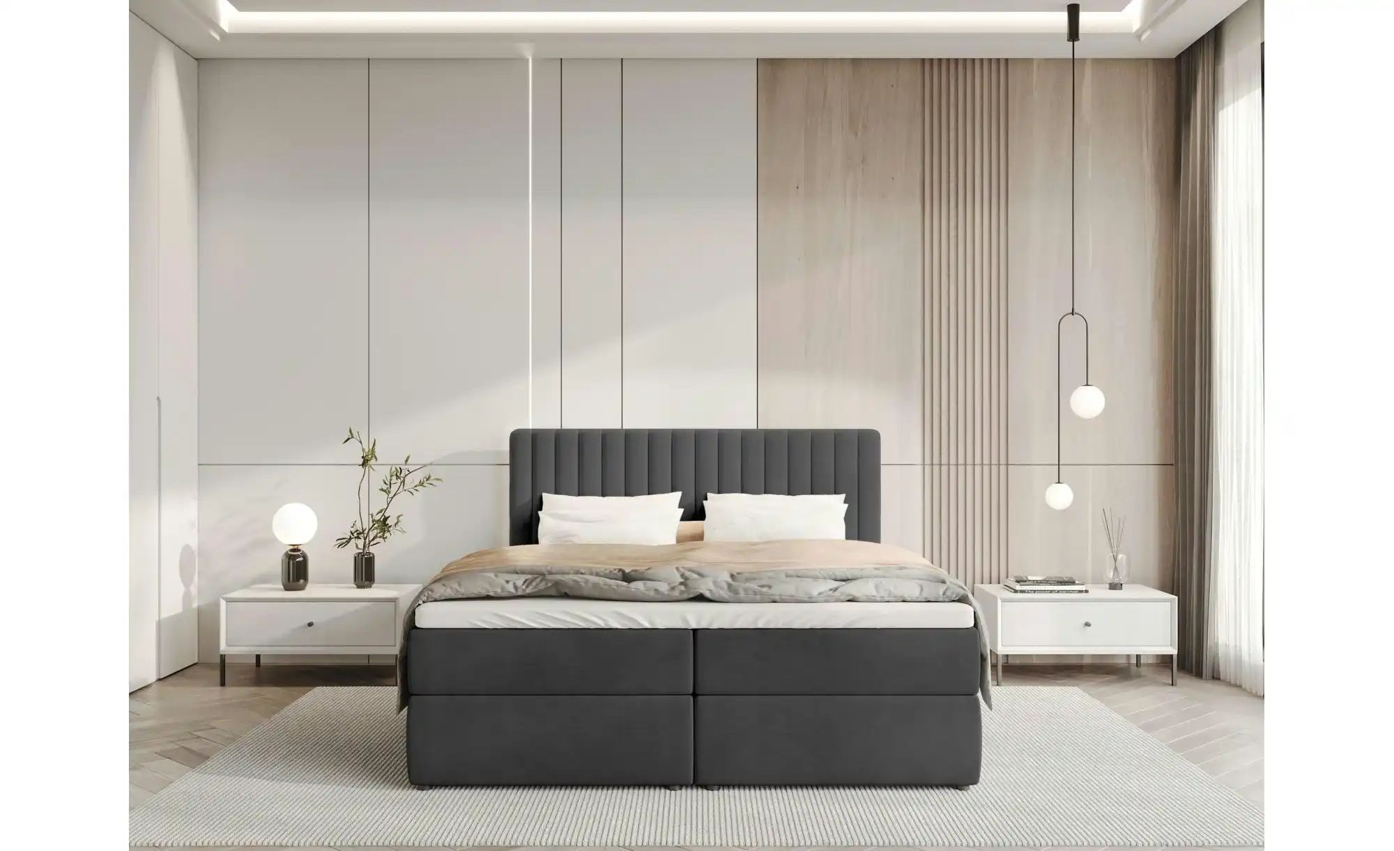 Thumbnail - Boxbett mit Bettkasten und Topper Drayton ¦ schwarz ¦ Maße (cm): B: 180 H: 102 Betten > Polsterbetten - Höffner