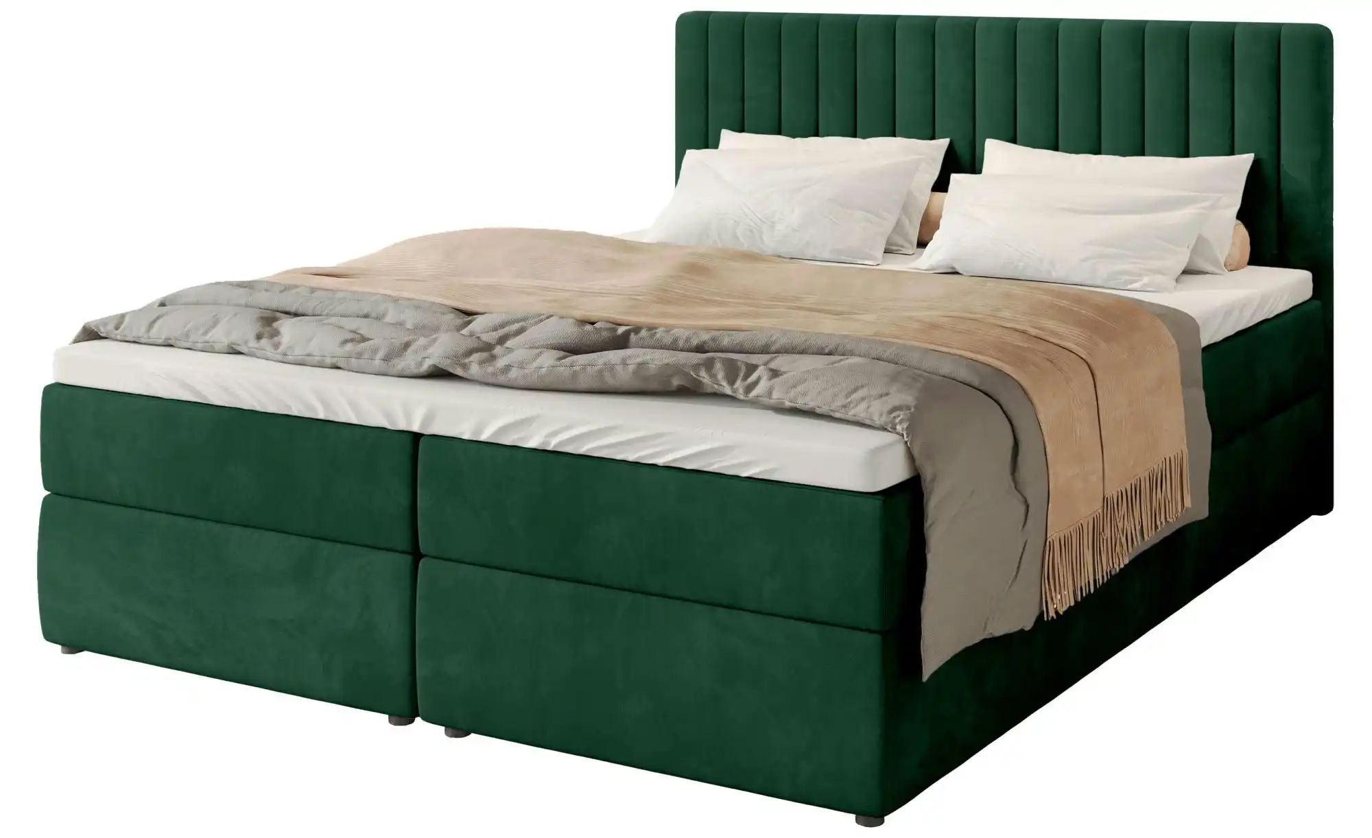 Boxbett mit Bettkasten und Topper Drayton ¦ grün ¦ Maße (cm): B: 160 H: 102 günstig online kaufen