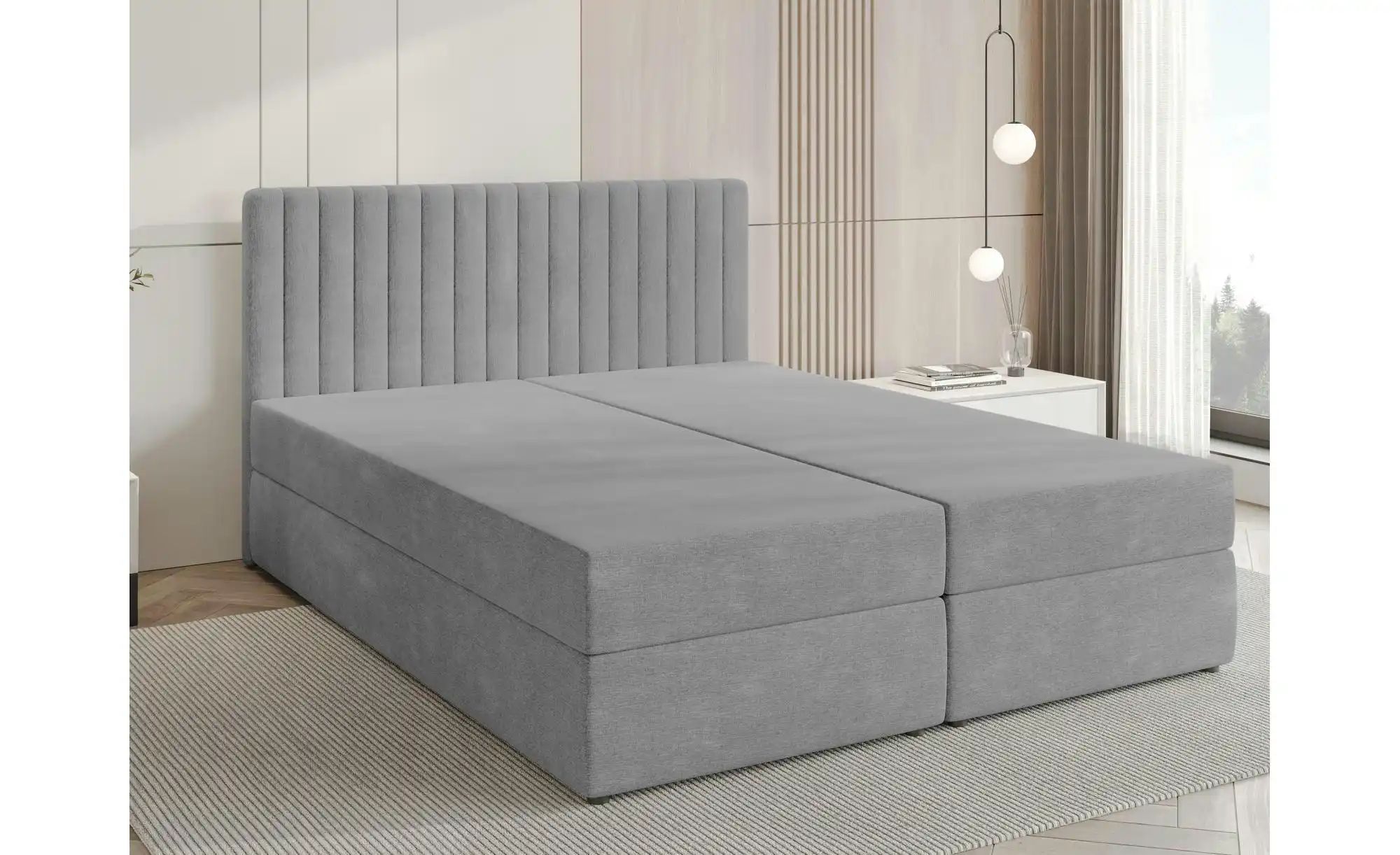 Thumbnail - Boxbett mit Bettkasten und Topper Drayton ¦ grau ¦ Maße (cm): B: 180 H: 102 Betten > Polsterbetten - Höffner