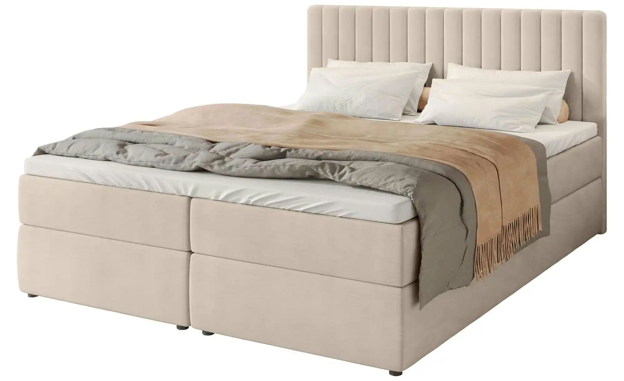 Boxbett mit Bettkasten und Topper Drayton ¦ beige ¦ Maße (cm): B: 160 H: 10 günstig online kaufen