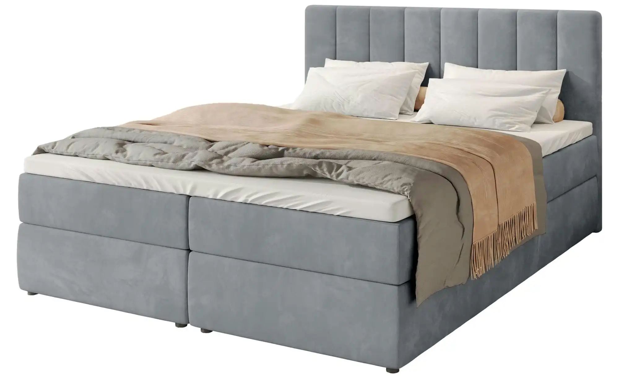 Boxbett mit Bettkasten und Topper Devora ¦ grau ¦ Maße (cm): B: 180 H: 102 günstig online kaufen