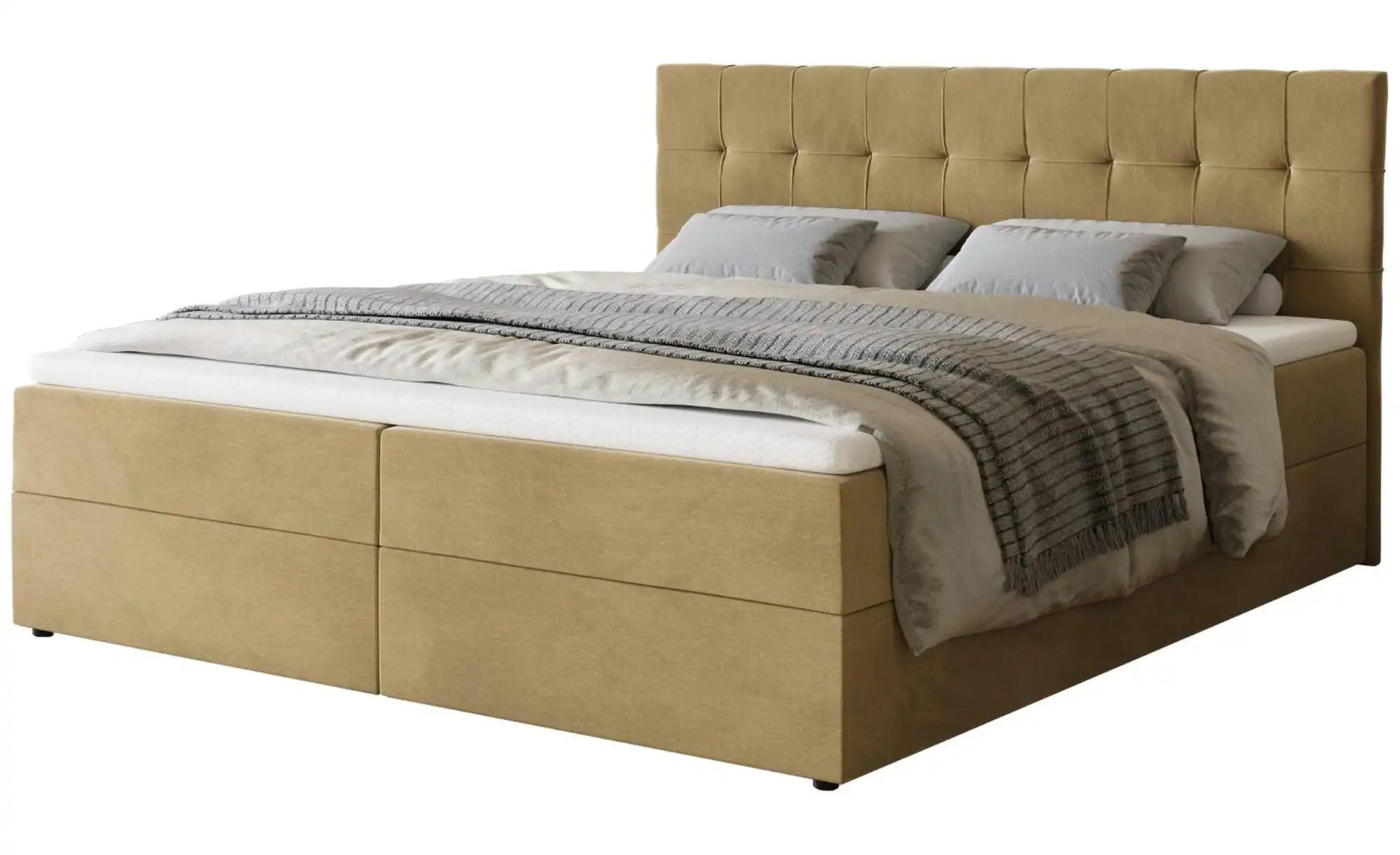 Boxbett mit Bettkasten und Topper Dartford ¦ beige ¦ Maße (cm): B: 180 H: 1 günstig online kaufen