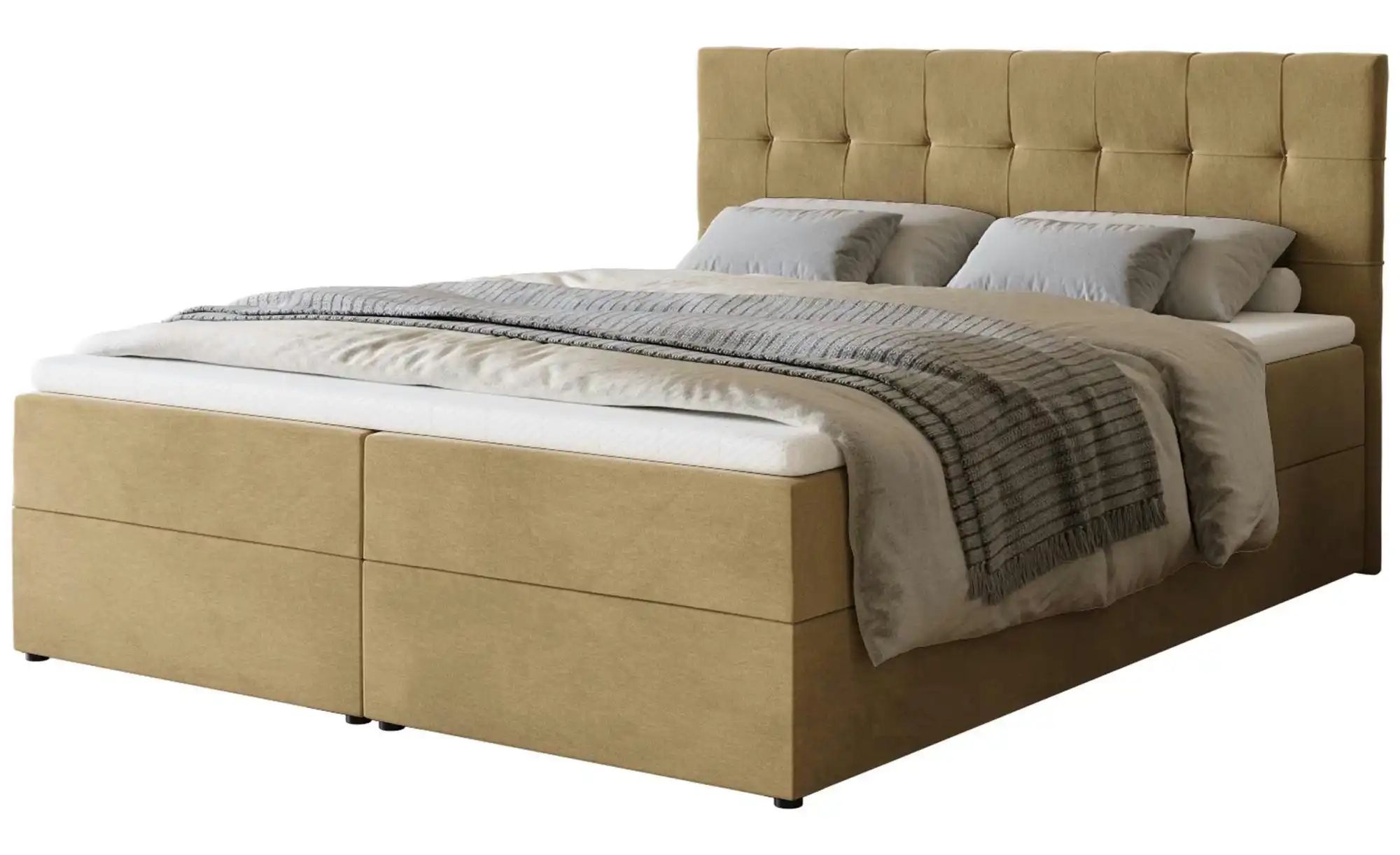 Boxbett mit Bettkasten und Topper Dartford ¦ beige ¦ Maße (cm): B: 160 H: 1 günstig online kaufen