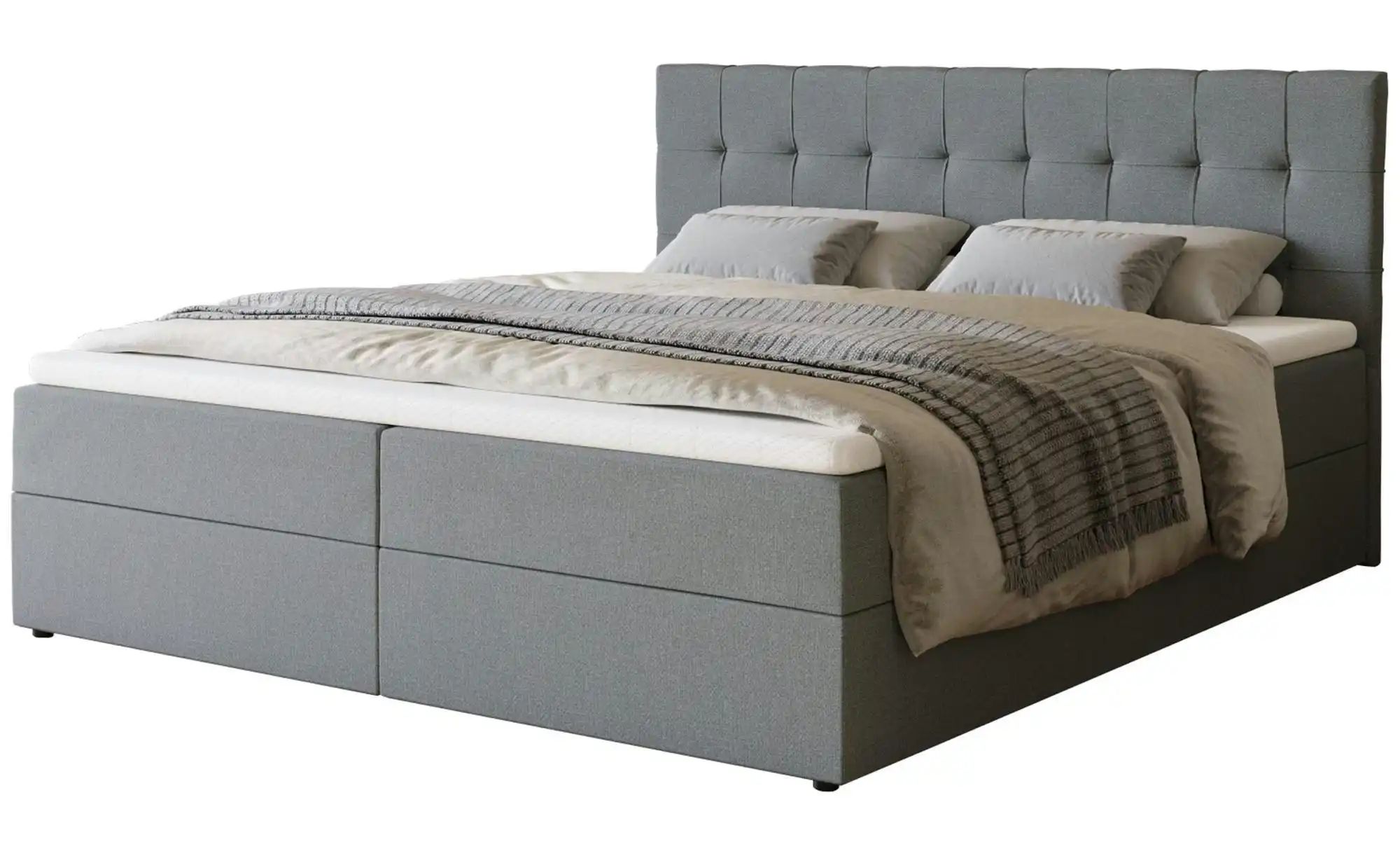 Boxbett mit Bettkasten und Topper Dartford ¦ grau ¦ Maße (cm): B: 180 H: 10 günstig online kaufen