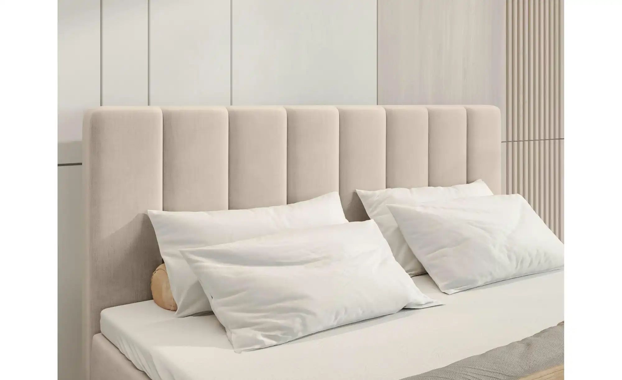 Boxbett mit Bettkasten und Topper Devora ¦ beige ¦ Maße (cm): B: 180 H: 102 günstig online kaufen