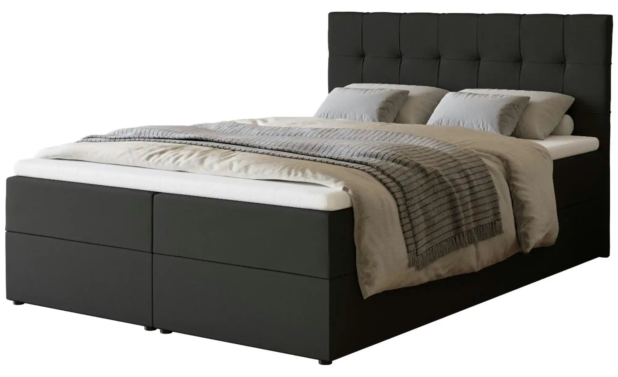 Boxbett mit Stauraum und Topper Dartford ¦ schwarz ¦ Maße (cm): B: 140 H: 1 günstig online kaufen