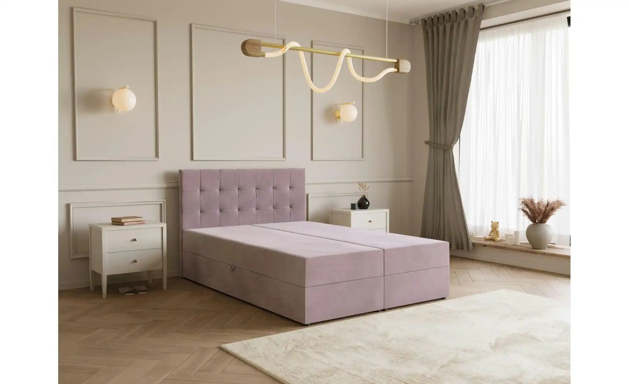 Thumbnail - Boxbett mit Stauraum und Topper Dartford ¦ rosa/pink ¦ Maße (cm): B: 140 H: 102 Betten > Polsterbetten - Höffner