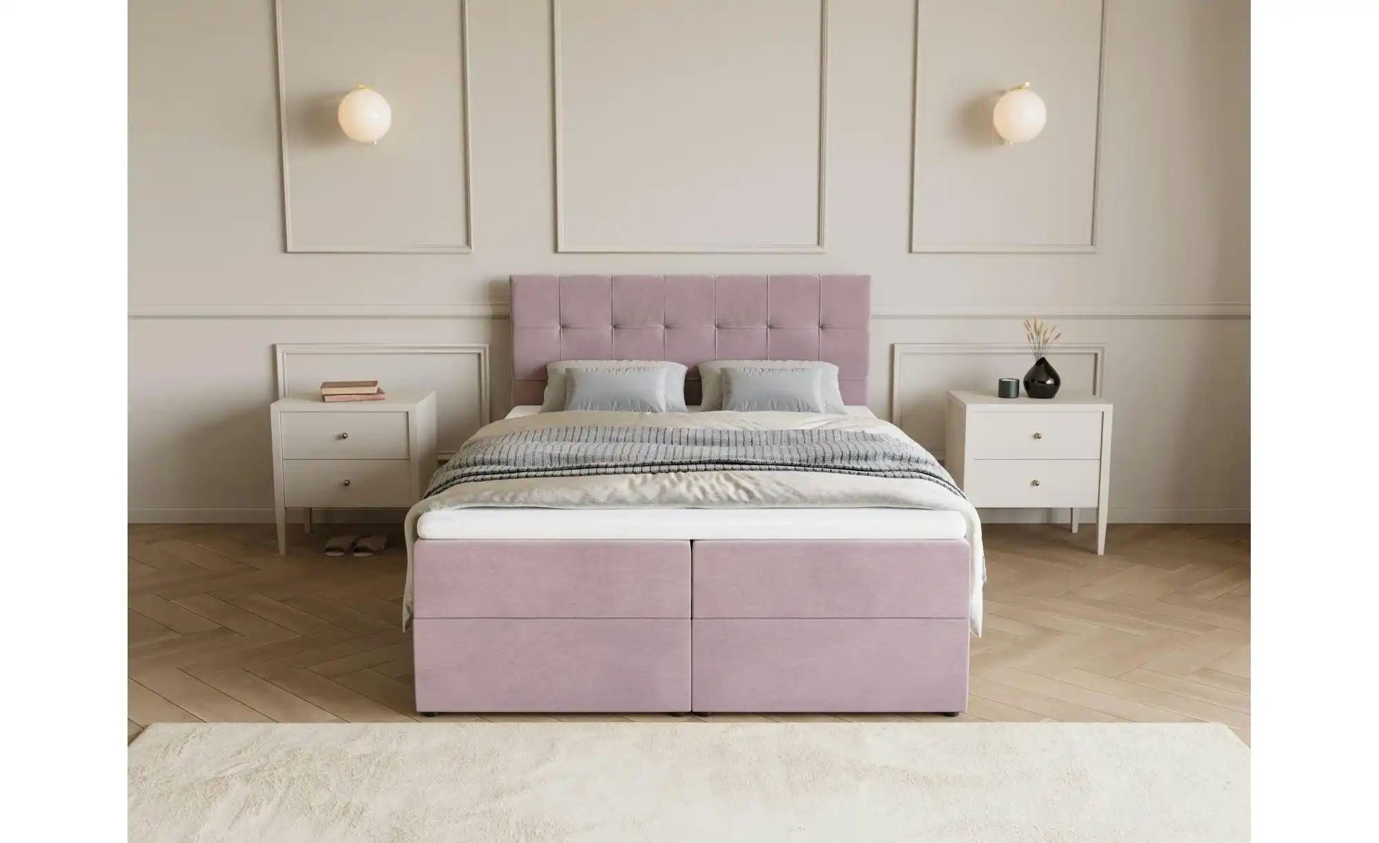 Thumbnail - Boxbett mit Stauraum und Topper Dartford ¦ rosa/pink ¦ Maße (cm): B: 140 H: 102 Betten > Polsterbetten - Höffner