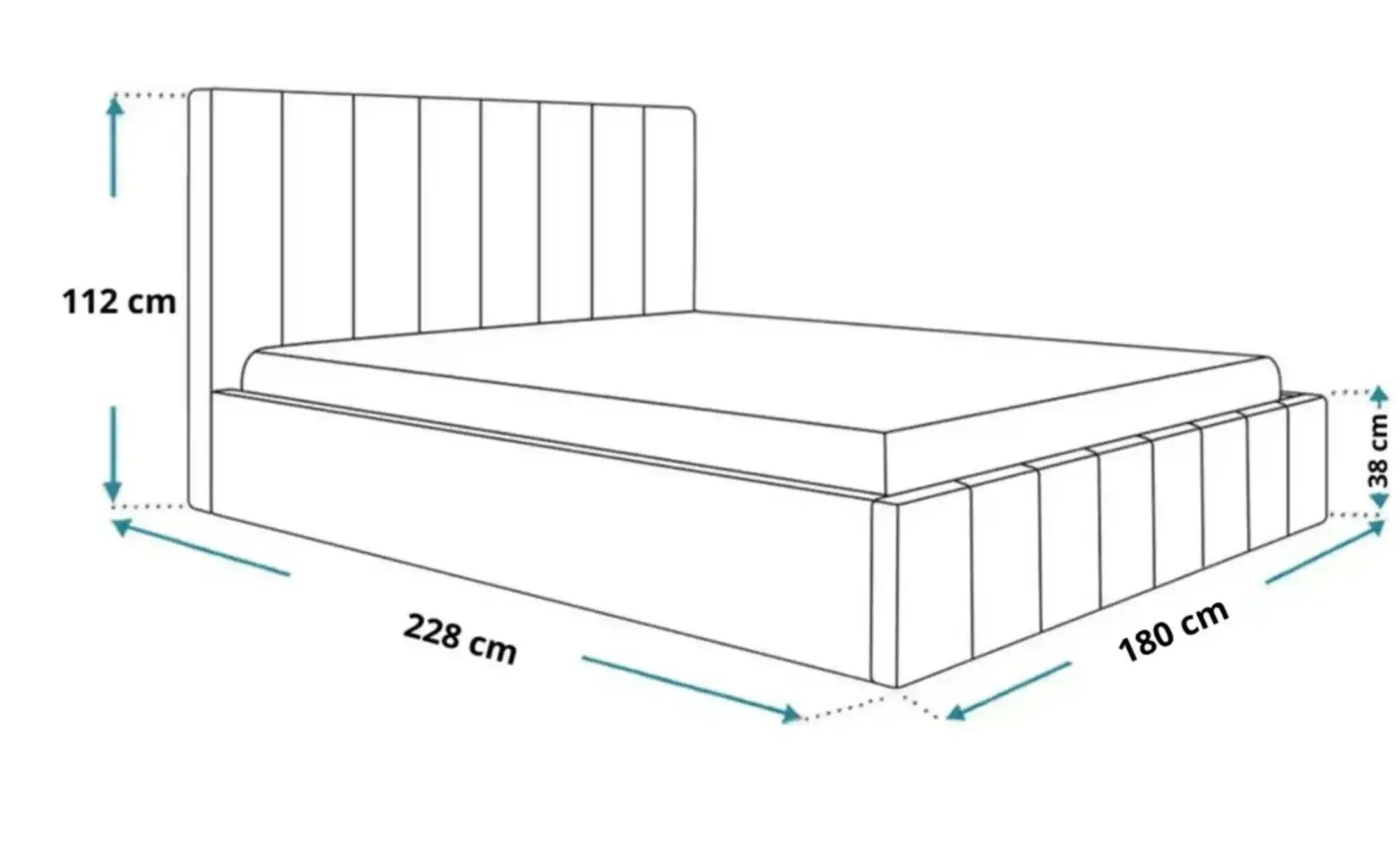 Polsterbett mit Stauraum Lowestoft ¦ blau ¦ Maße (cm): B: 180 H: 112 Betten günstig online kaufen