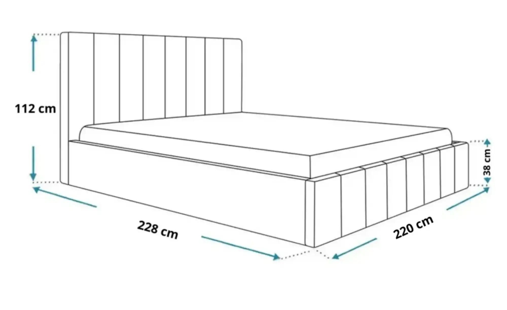 Polsterbett mit Stauraum Lowestoft ¦ blau ¦ Maße (cm): B: 220 H: 112 Betten günstig online kaufen