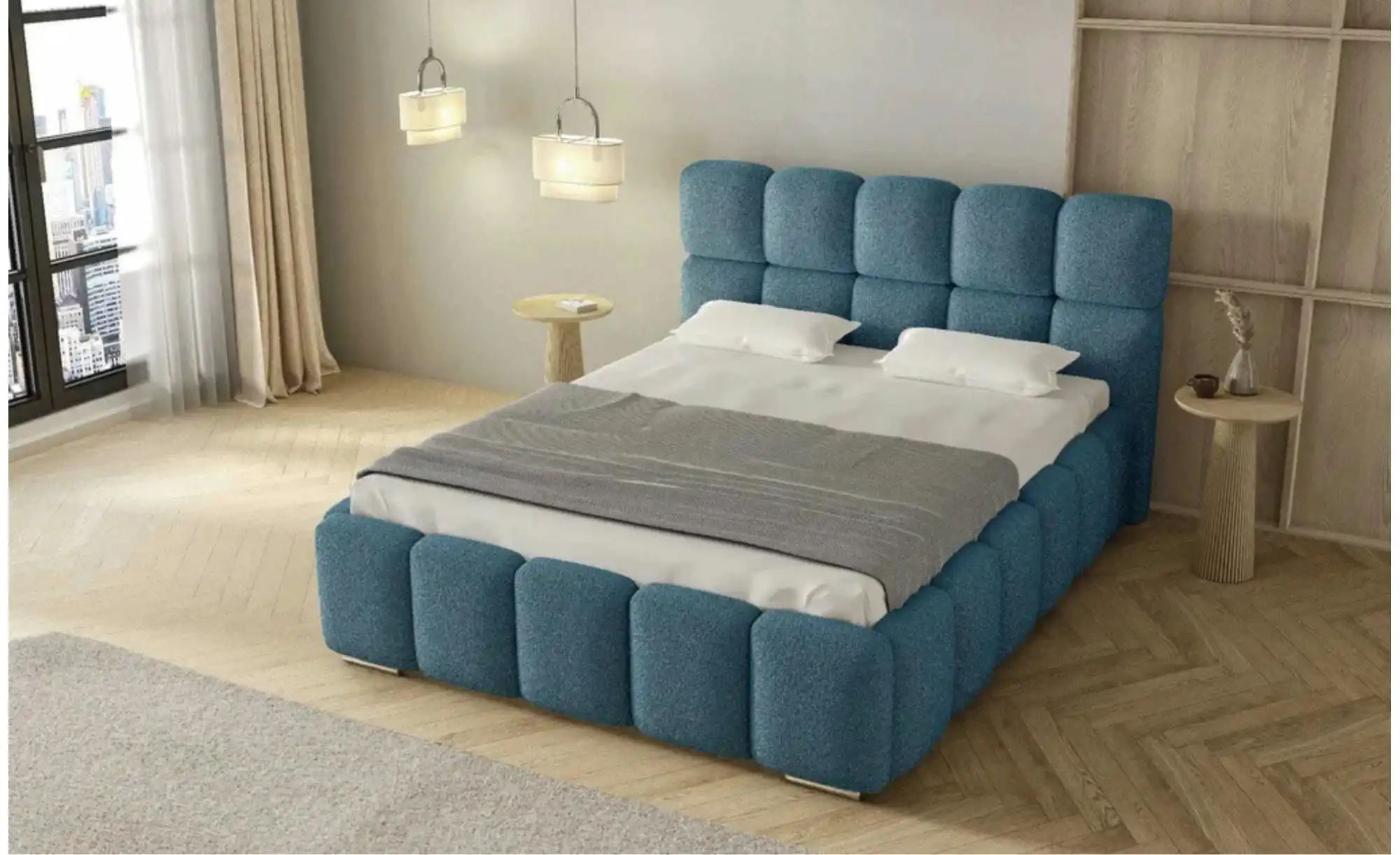 Polsterbett mit Stauraum Lowestoft ¦ blau ¦ Maße (cm): B: 160 H: 112 Betten günstig online kaufen