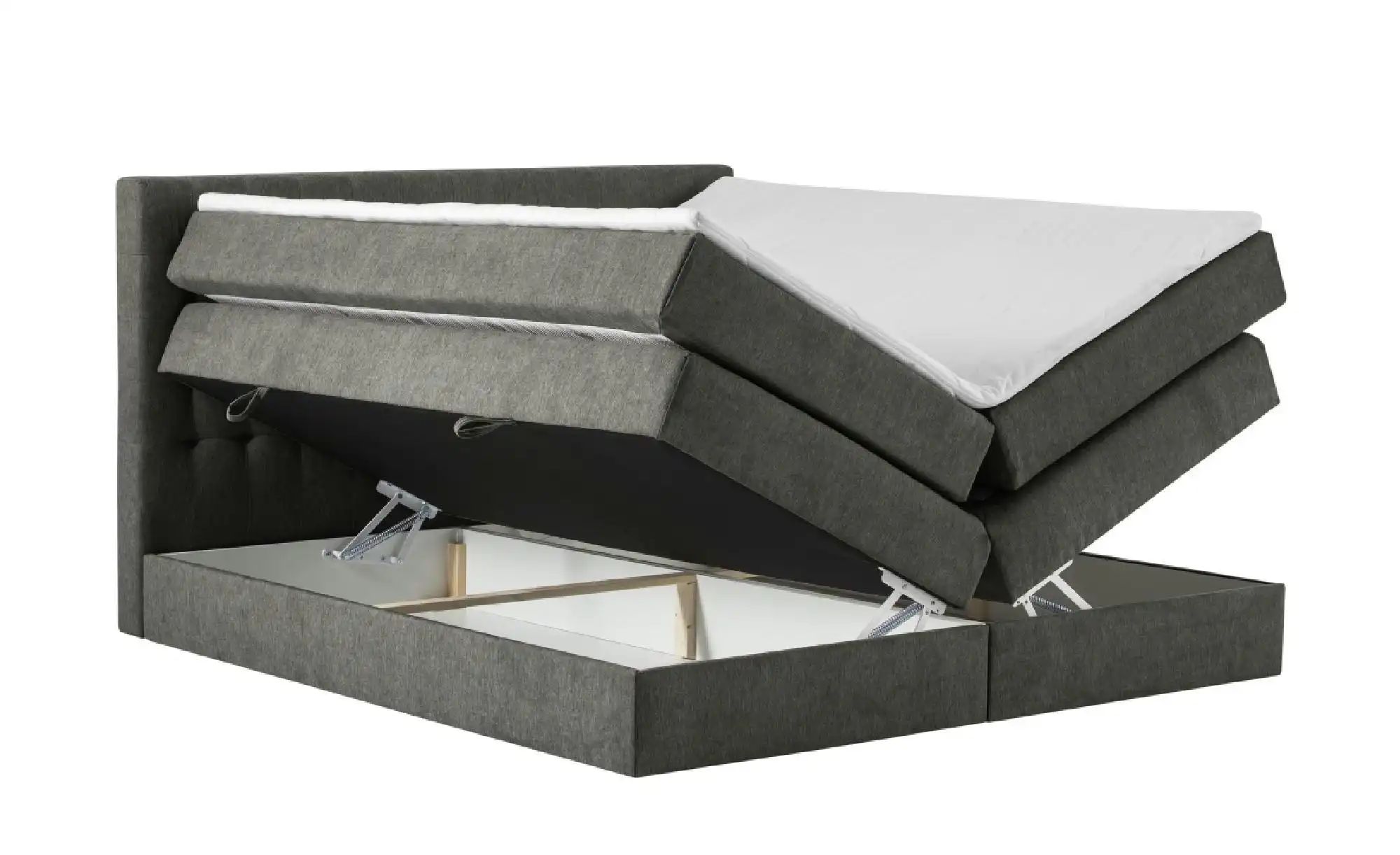 Boxspringbett mit Bettkasten Barcelona ¦ grau ¦ Maße (cm): B: 200 H: 110 Be günstig online kaufen