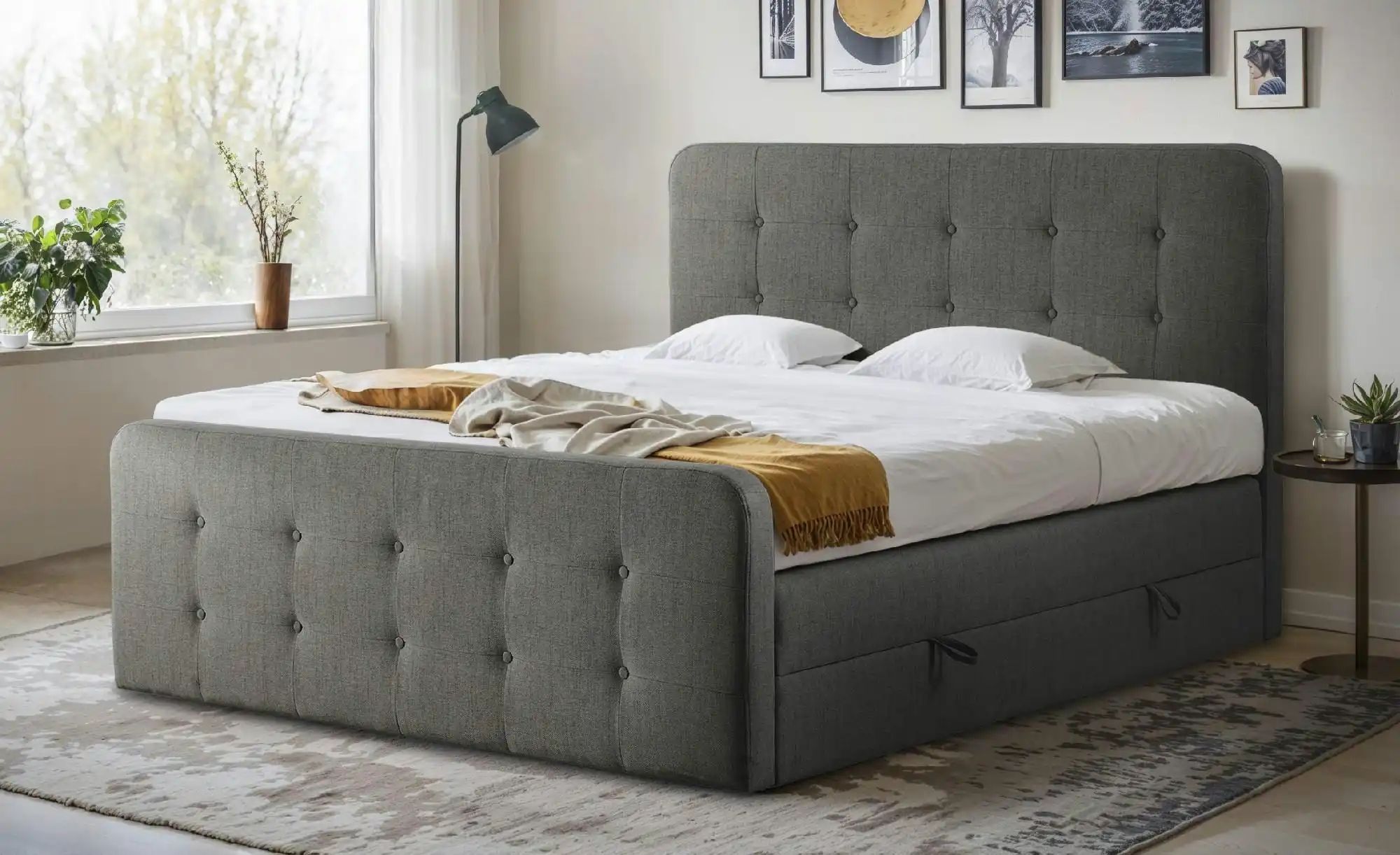 Thumbnail - Boxspringbett mit Bettkasten Neapel ¦ grau ¦ Maße (cm): B: 180 H: 121 Betten > Boxspringbetten - Höffner