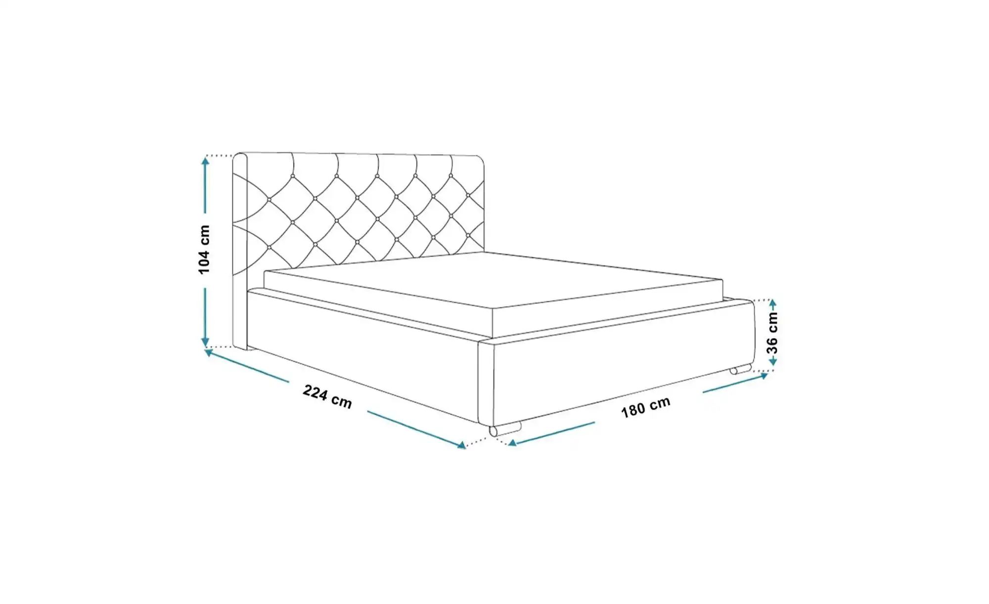 Polsterbett mit Stauraum Preston ¦ grün ¦ Maße (cm): B: 180 H: 104 Betten > günstig online kaufen