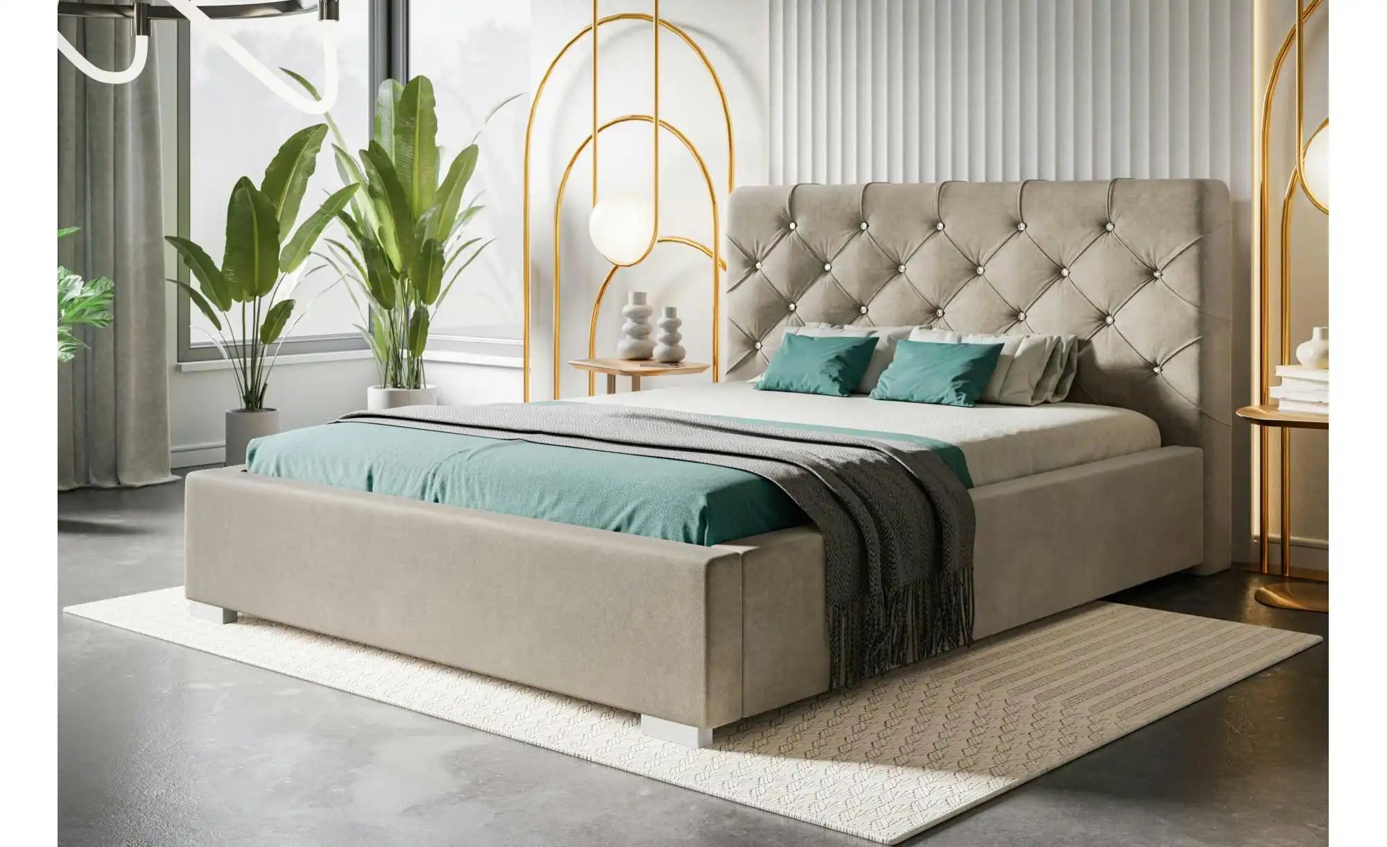 Polsterbett mit Stauraum Preston ¦ beige ¦ Maße (cm): B: 180 H: 104 Betten günstig online kaufen