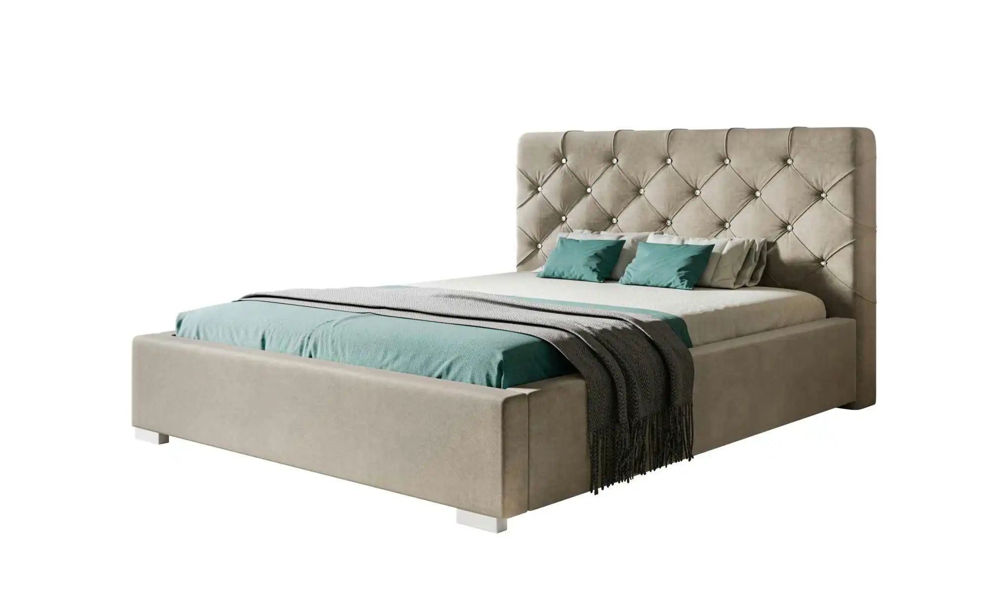 Polsterbett mit Stauraum Preston ¦ beige ¦ Maße (cm): B: 180 H: 104 Betten günstig online kaufen