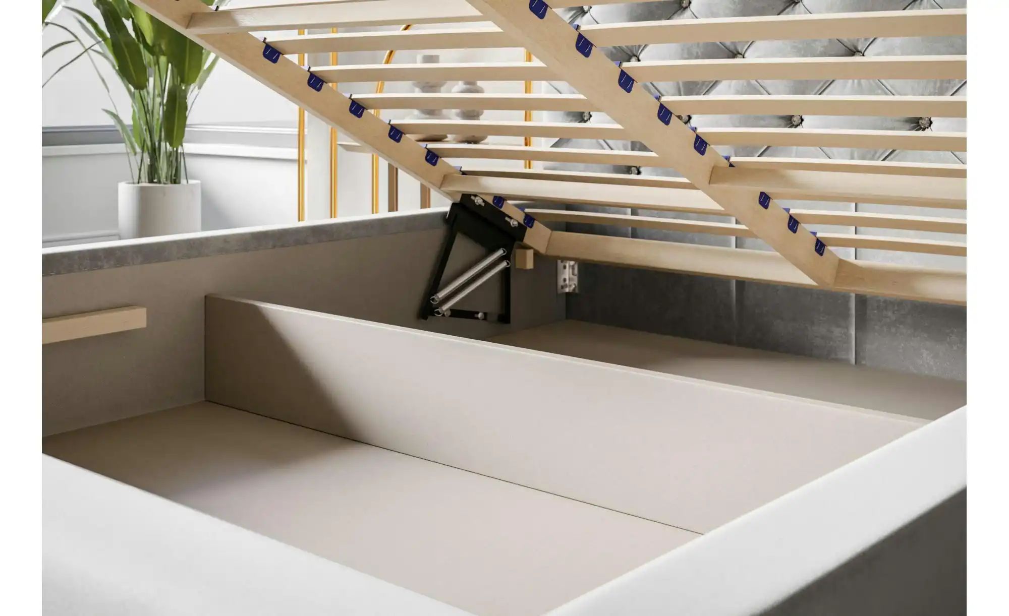 Thumbnail - Polsterbett mit Stauraum Preston ¦ grau ¦ Maße (cm): B: 200 H: 104 Betten > Polsterbetten - Höffner