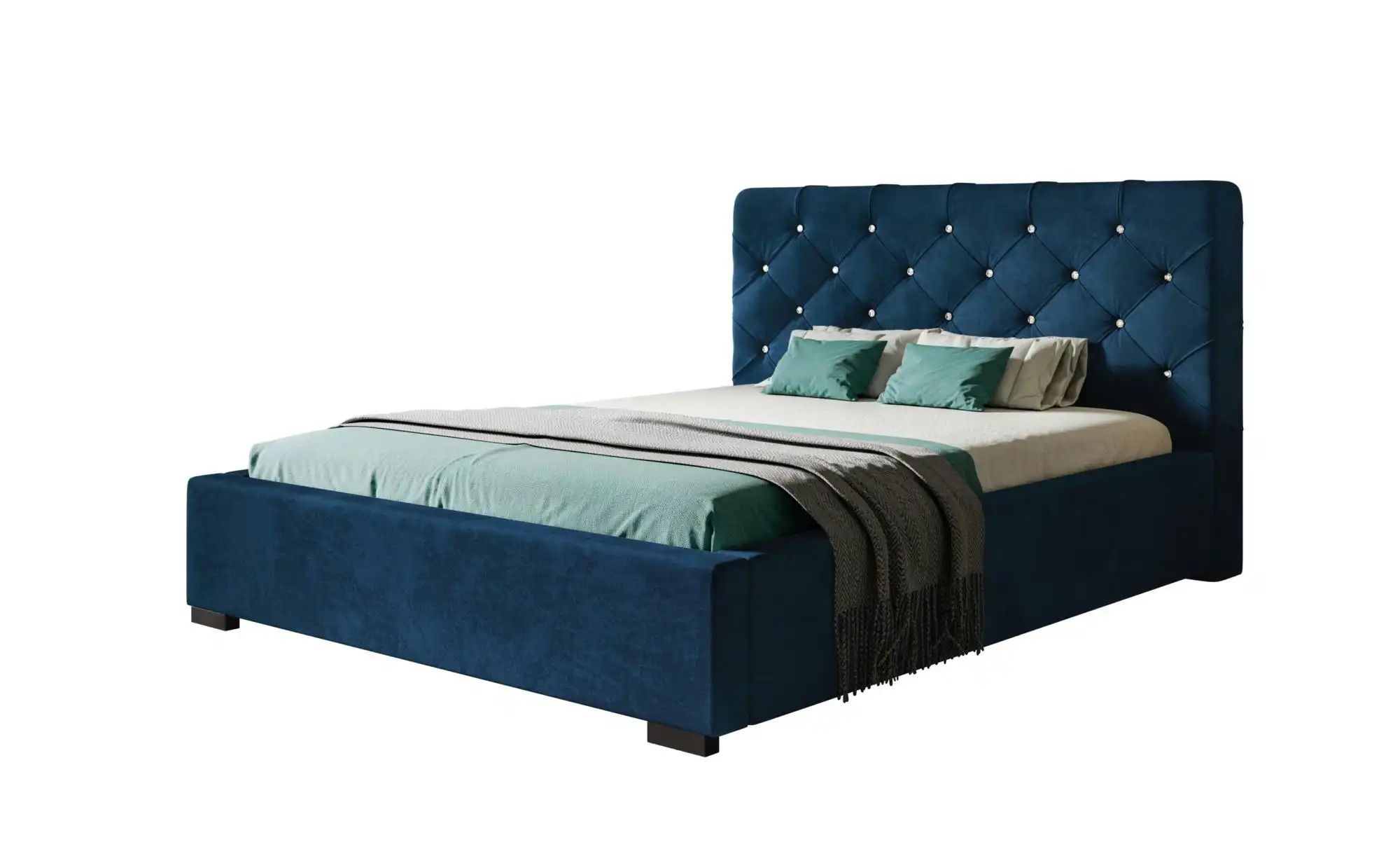 Polsterbett mit Stauraum Preston ¦ blau ¦ Maße (cm): B: 200 H: 104 Betten > günstig online kaufen