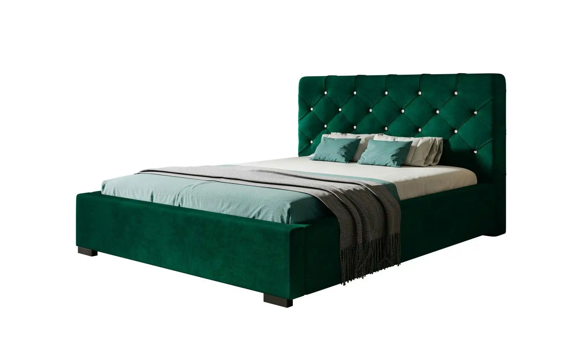 Polsterbett mit Stauraum Preston ¦ grün ¦ Maße (cm): B: 200 H: 104 Betten > günstig online kaufen