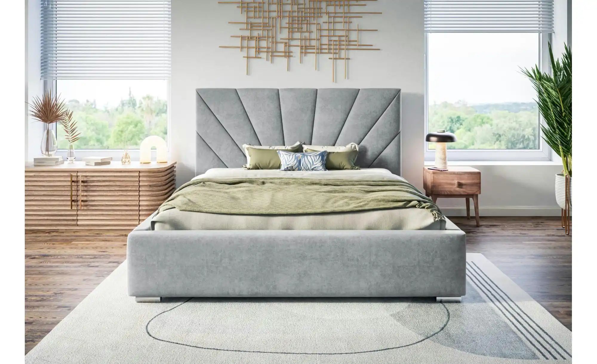 Thumbnail - Polsterbett mit Stauraum Slough ¦ grau ¦ Maße (cm): B: 140 H: 104 Betten > Polsterbetten - Höffner