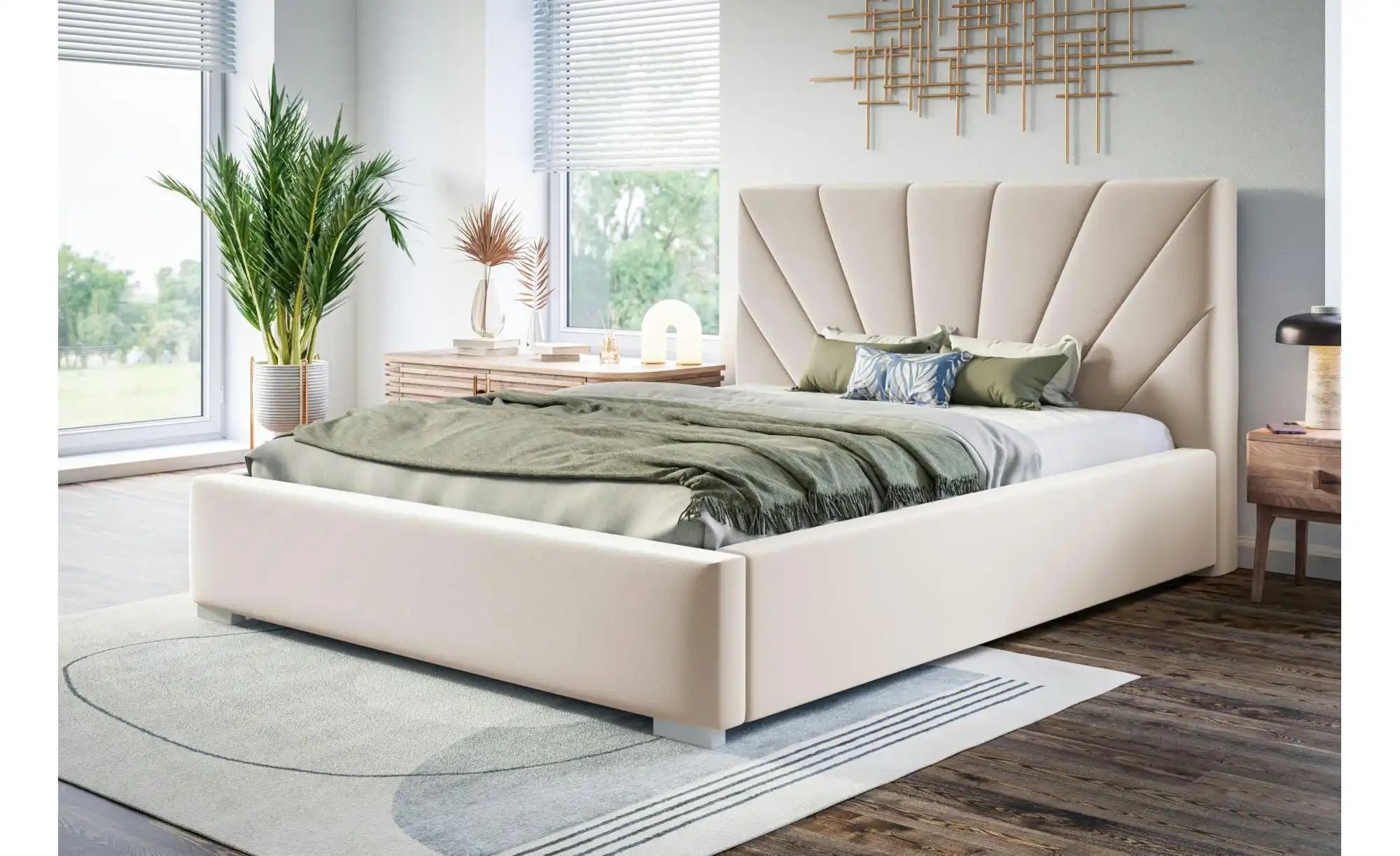 Polsterbett mit Stauraum Slough ¦ creme ¦ Maße (cm): B: 160 H: 104 Betten > günstig online kaufen