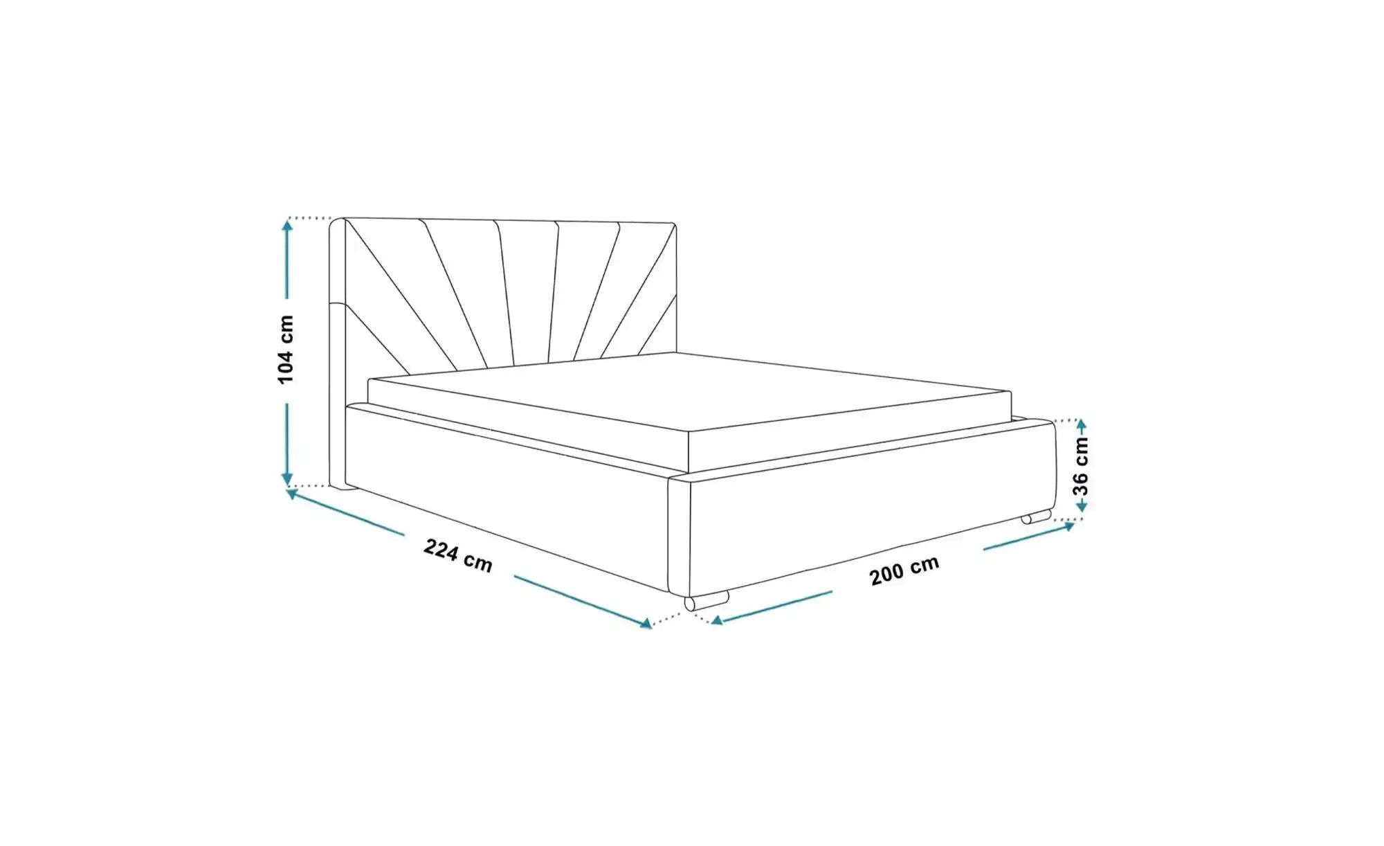 Thumbnail - Polsterbett mit Stauraum Slough ¦ grün ¦ Maße (cm): B: 200 H: 104 Betten > Polsterbetten - Höffner