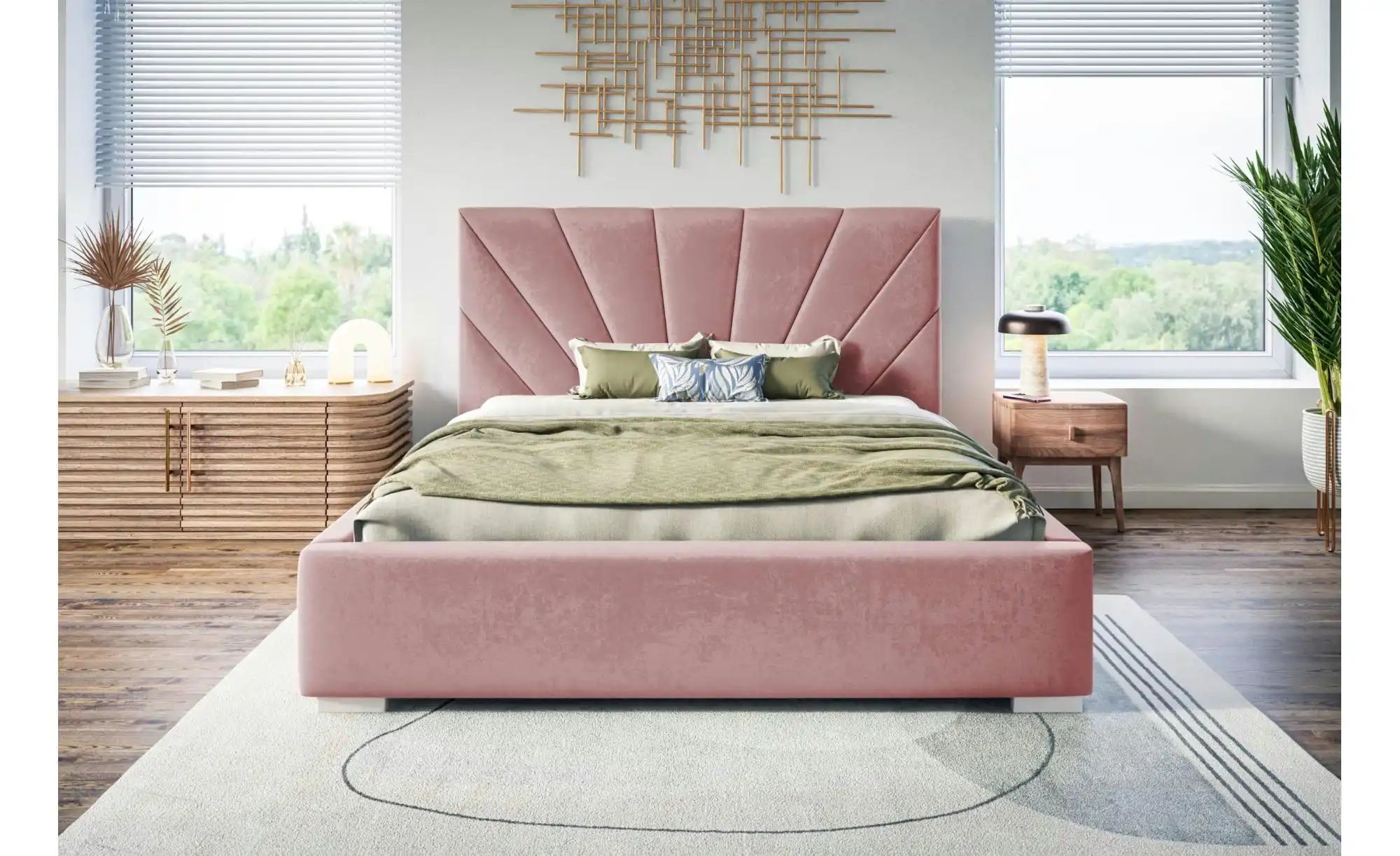 Thumbnail - Polsterbett mit Stauraum Slough ¦ rosa/pink ¦ Maße (cm): B: 180 H: 104 Betten > Polsterbetten - Höffner