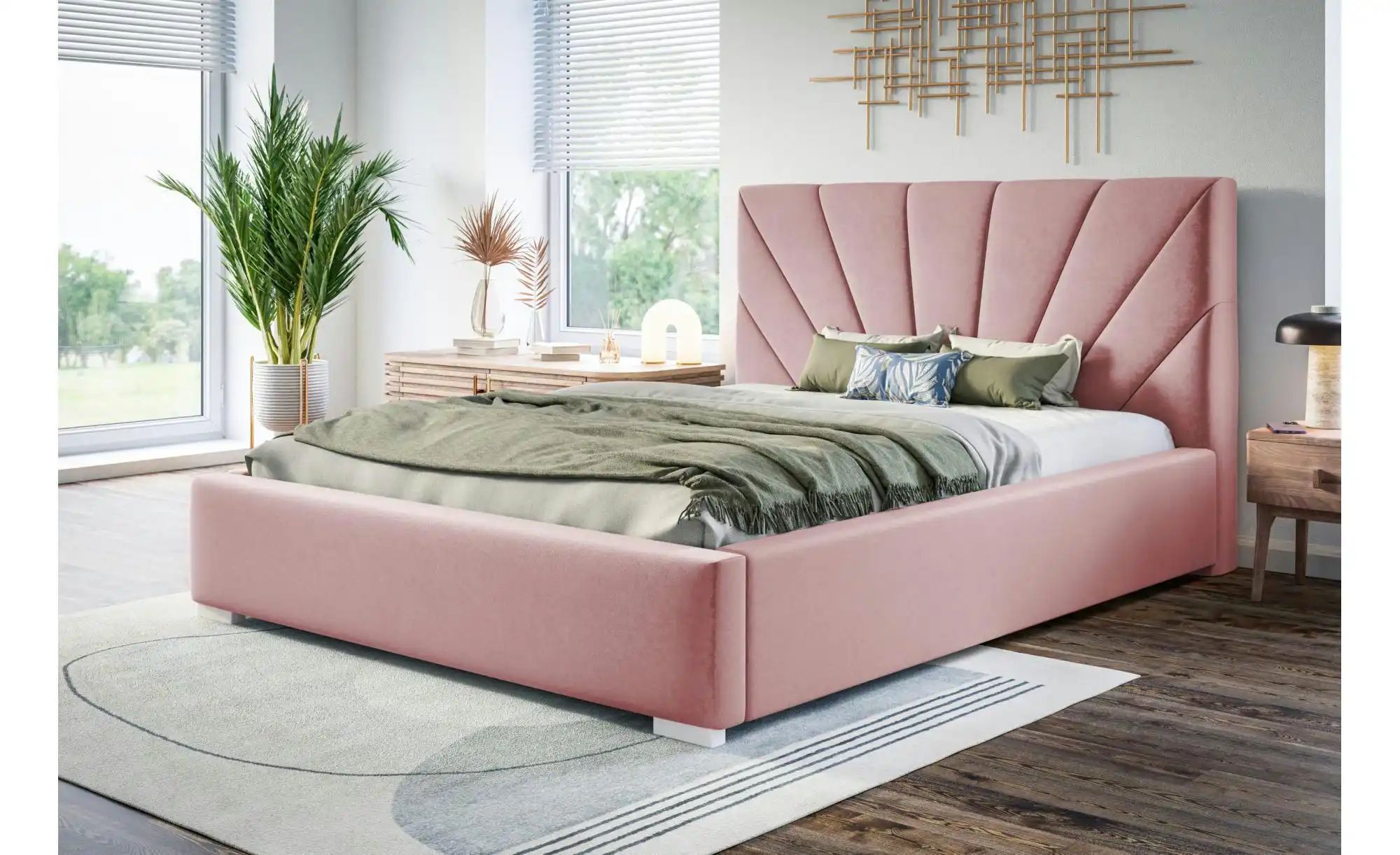 Polsterbett mit Stauraum Slough ¦ rosa/pink ¦ Maße (cm): B: 160 H: 104 Bett günstig online kaufen