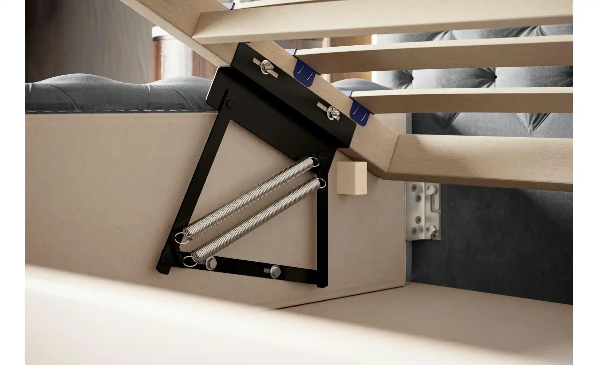 Polsterbett mit Stauraum Wigan ¦ weiß ¦ Maße (cm): H: 107 Betten > Polsterb günstig online kaufen