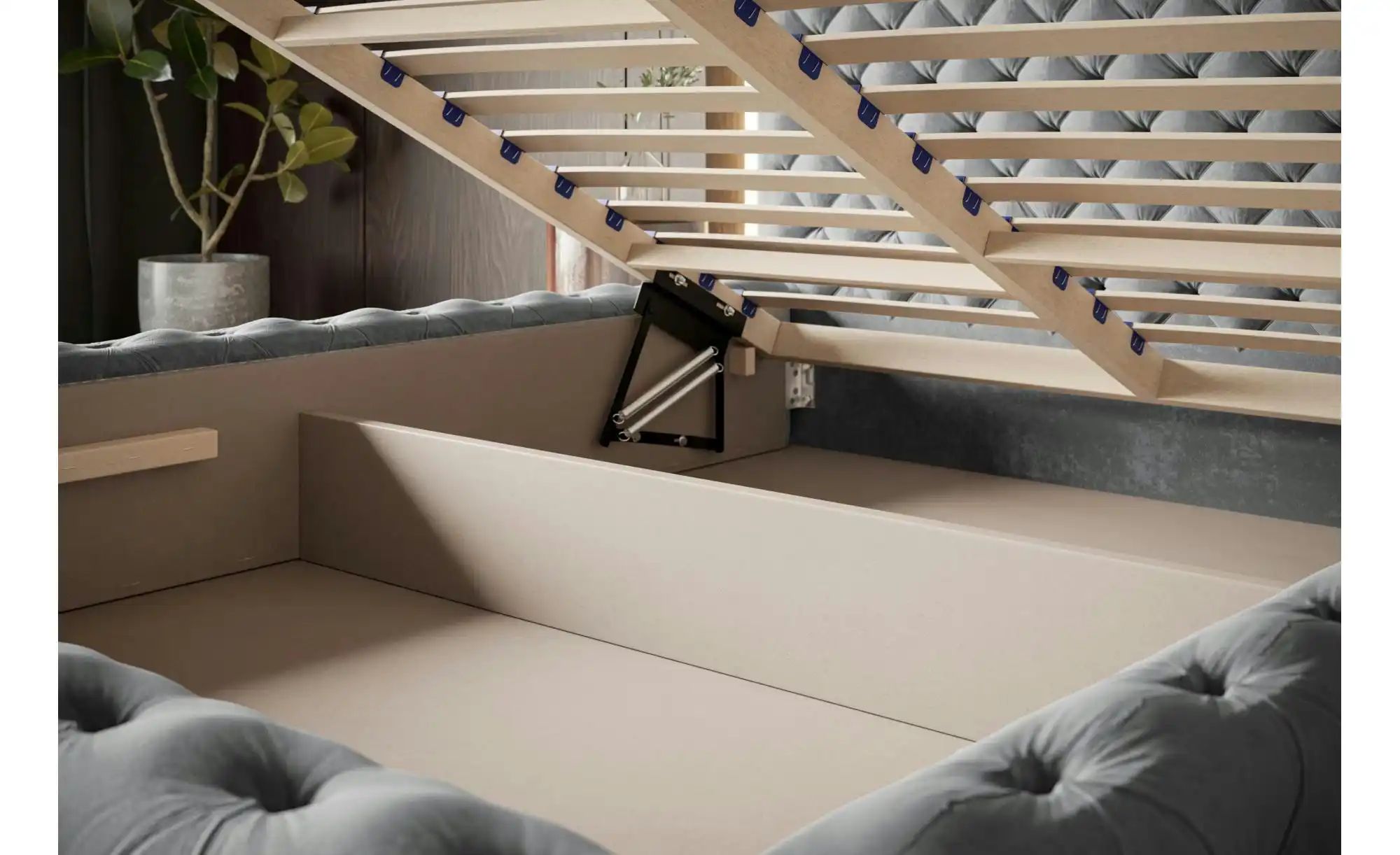 Thumbnail - Polsterbett mit Stauraum Wigan ¦ weiß ¦ Maße (cm): B: 203 H: 107 Betten > Polsterbetten - Höffner