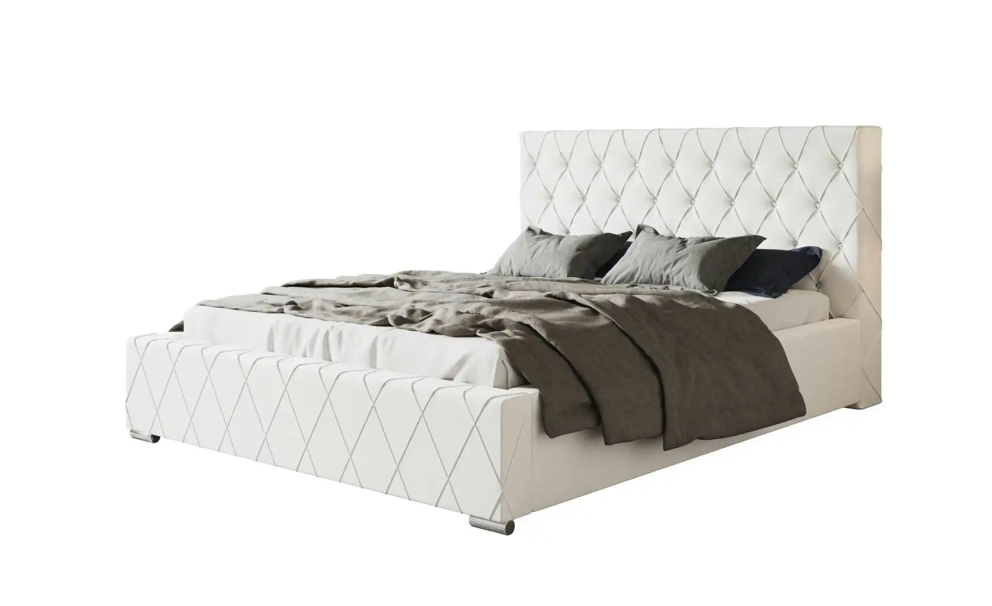 Polsterbett mit Stauraum Bury ¦ weiß ¦ Maße (cm): B: 160 H: 104 Betten > Po günstig online kaufen