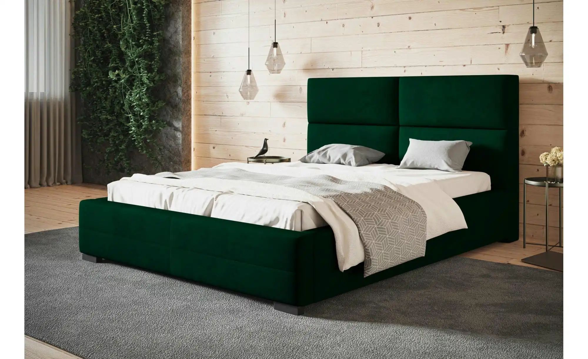 Polsterbett mit Stauraum Sale ¦ grün ¦ Maße (cm): B: 160 H: 104 Betten > Po günstig online kaufen