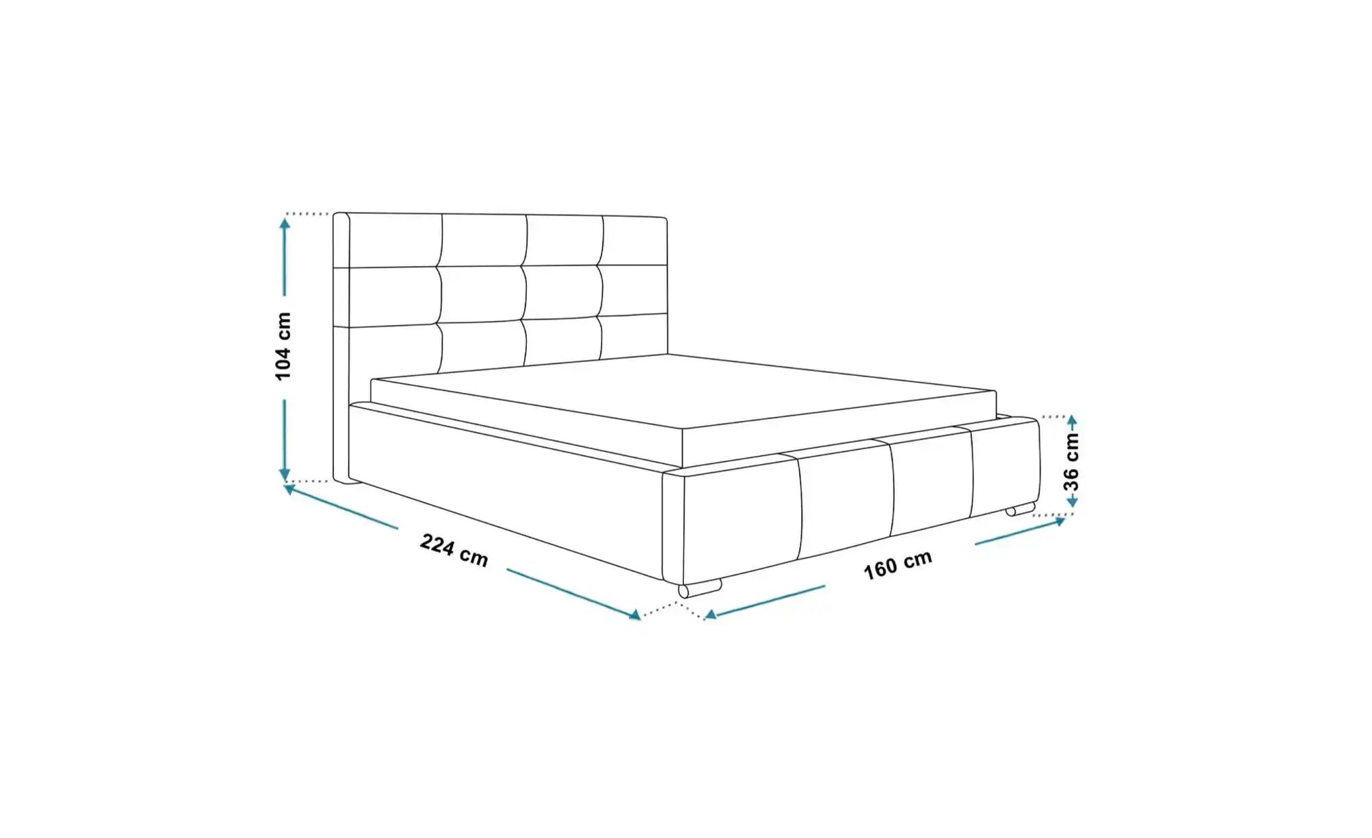 Polsterbett mit Stauraum Bristol ¦ blau ¦ Maße (cm): B: 160 H: 104 Betten > günstig online kaufen