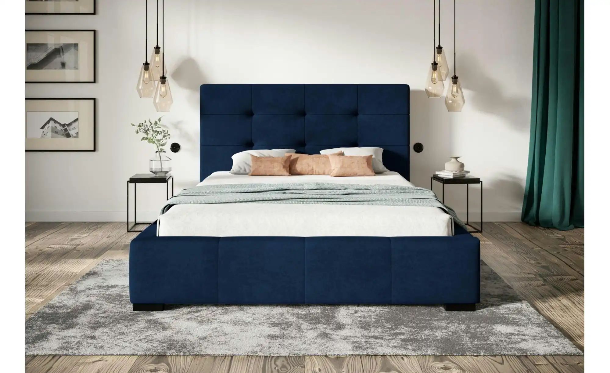 Thumbnail - Polsterbett mit Stauraum Bristol ¦ blau ¦ Maße (cm): B: 160 H: 104 Betten > Polsterbetten - Höffner