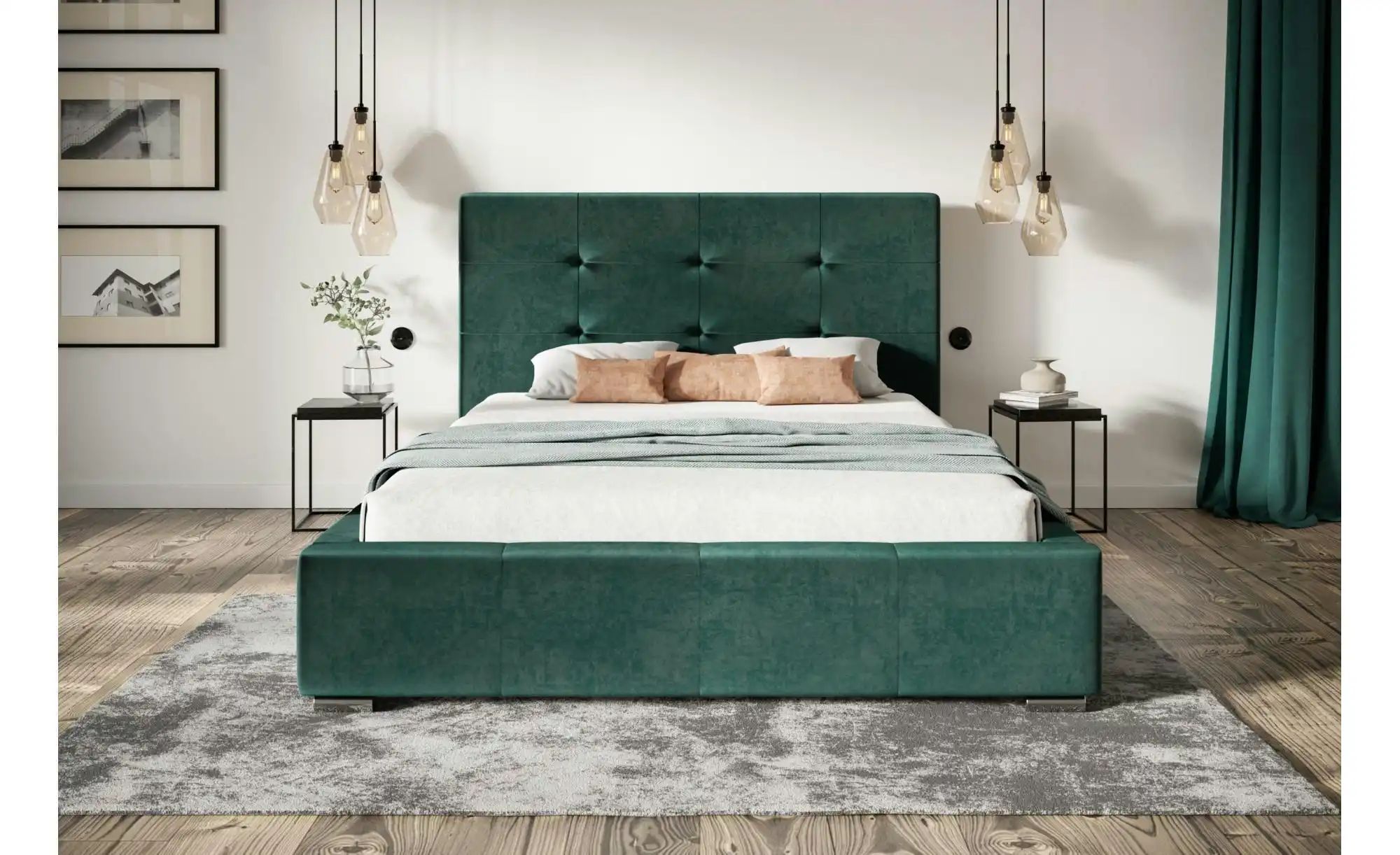 Thumbnail - Polsterbett mit Stauraum Bristol ¦ grün ¦ Maße (cm): B: 200 H: 104 Betten > Polsterbetten - Höffner